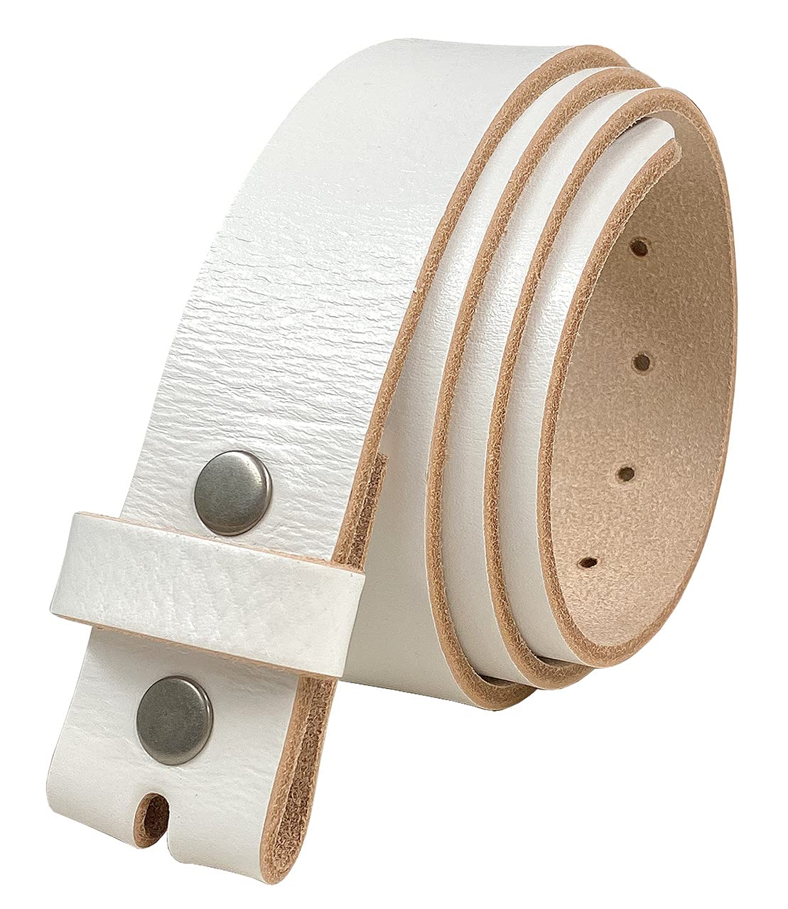 100% One-Piece Full Grain Leather Belt Straps with No Slot Hole/Slot Hole/Heavy-Duty, Multi Options 1-1/2" (38mm) Wide