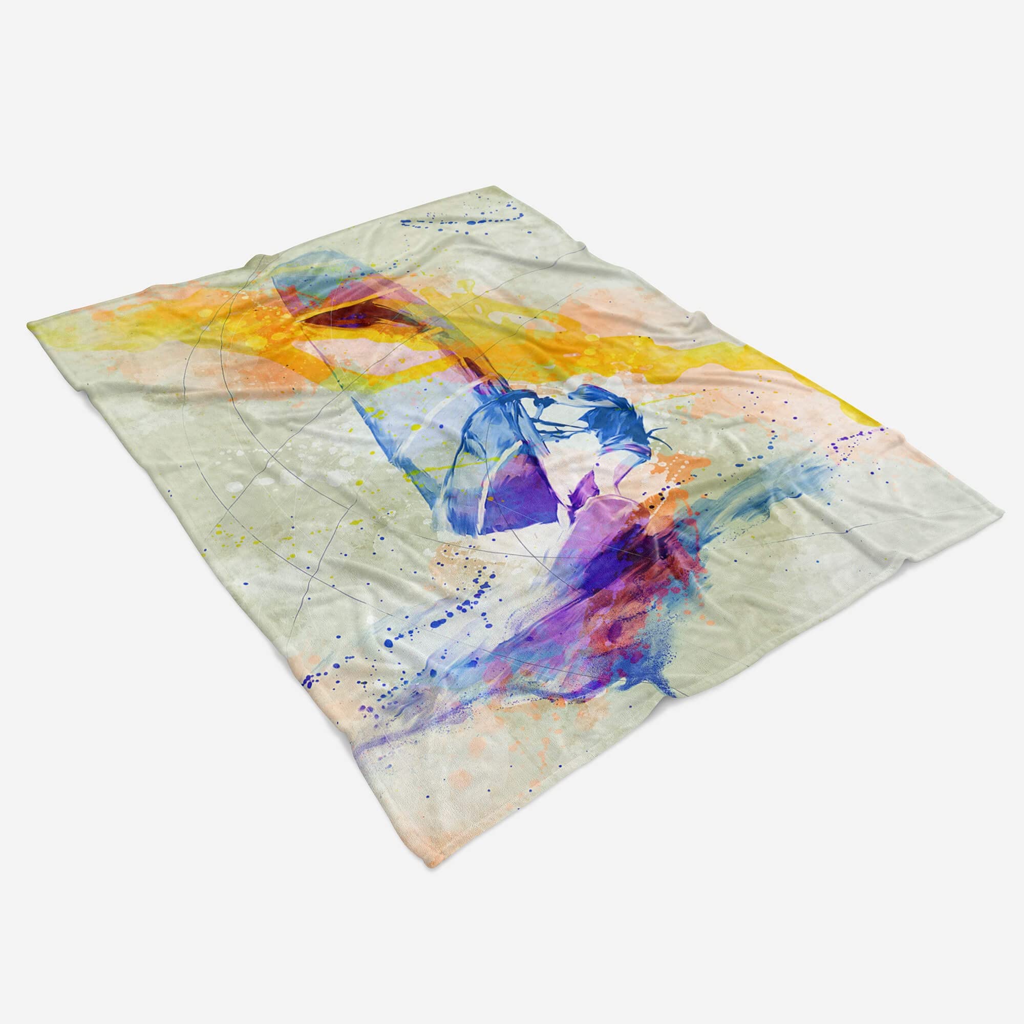 SplashArt Sport Handtuch Strandhandtuch Saunatuch Kuscheldecke Kunstvoll Windsurfer Sport Größe 180 x 130 cm (Tagesdecke - Sherpa Flies)