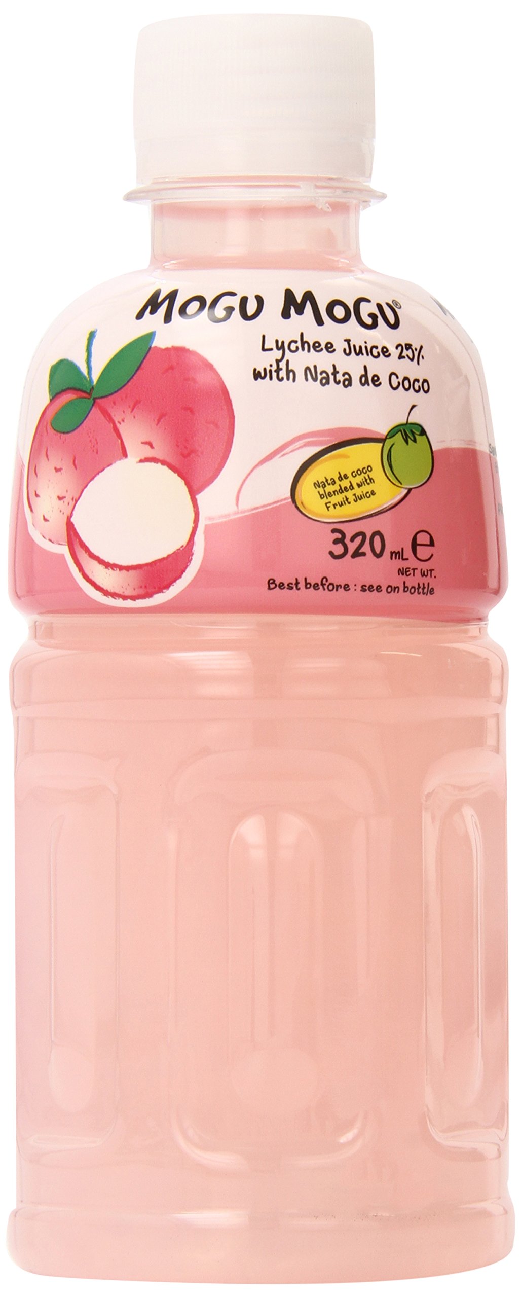 Mogu Juice with Nata De Coco, Lychee, 10.82-Ounce (Pack of 24)