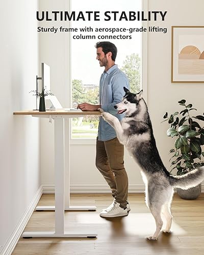 Miniatura 7 de BANTI Escritorio eléctrico de pie ajustable de altura de 48 x 24 pulgadas, mesa de pie, escritorio de oficina en casa con tablero de empalme, parte