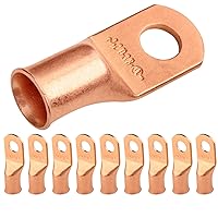 Vista 492 de SELTERM - 2 terminales de anillo resistentes para cable de batería, calibre 4 AWG, pernos de 3/8 pulgadas, terminales de calibre 4, ojales de cobre