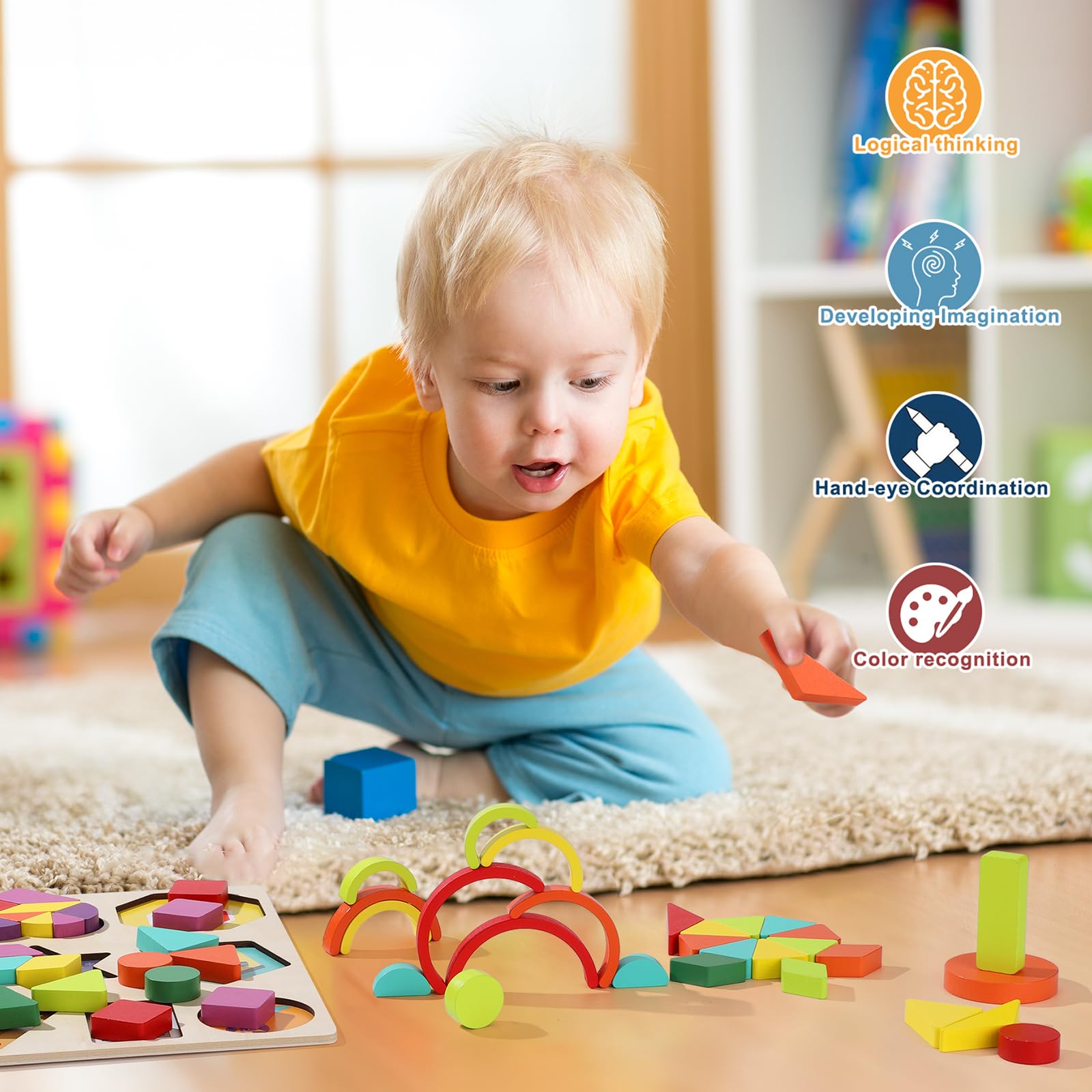 Jeu De Mémoire En Bois Pour Enfants - 12 Motifs éducatifs - Montessori 3-5 Ans - Développement Cognitif