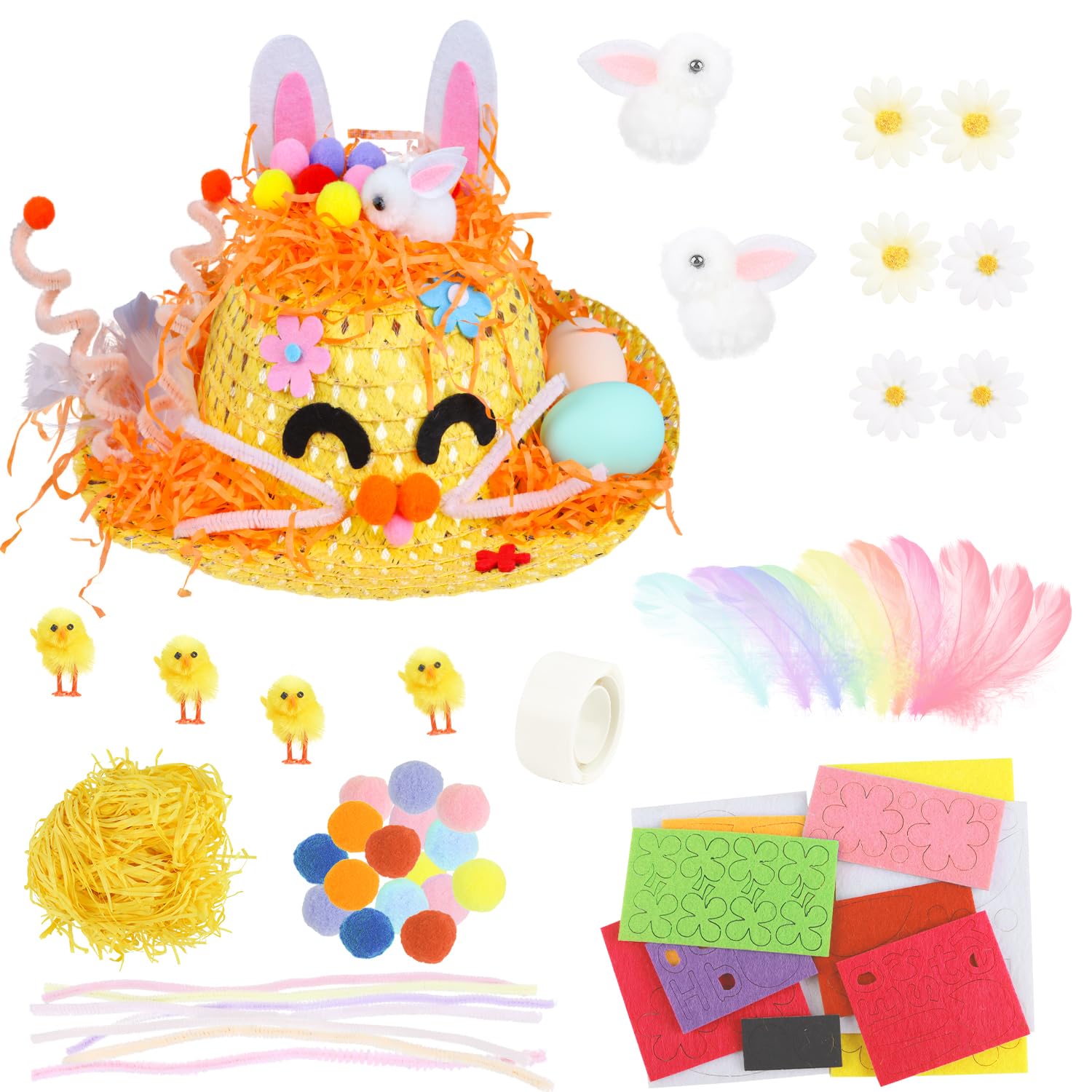 DERAYEE Easter Bonnet Kit Kids