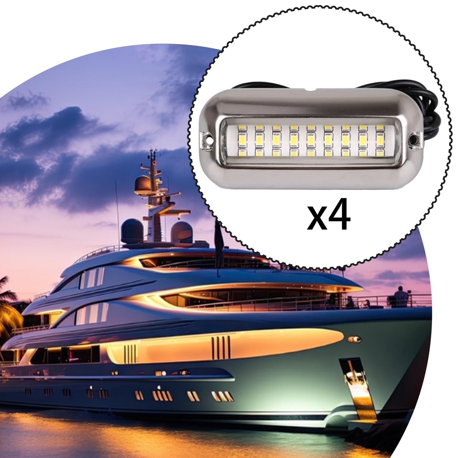 4 Luci di Poppa per Barca, Kayak - Illuminazione LED Marina