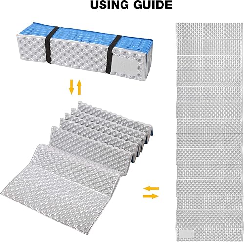 Miniatura 6 de REDCAMP Almohadillas plegables de espuma para dormir, almohadilla impermeable de espuma de celda cerrada, ultraligeras para senderismo y mochileros,