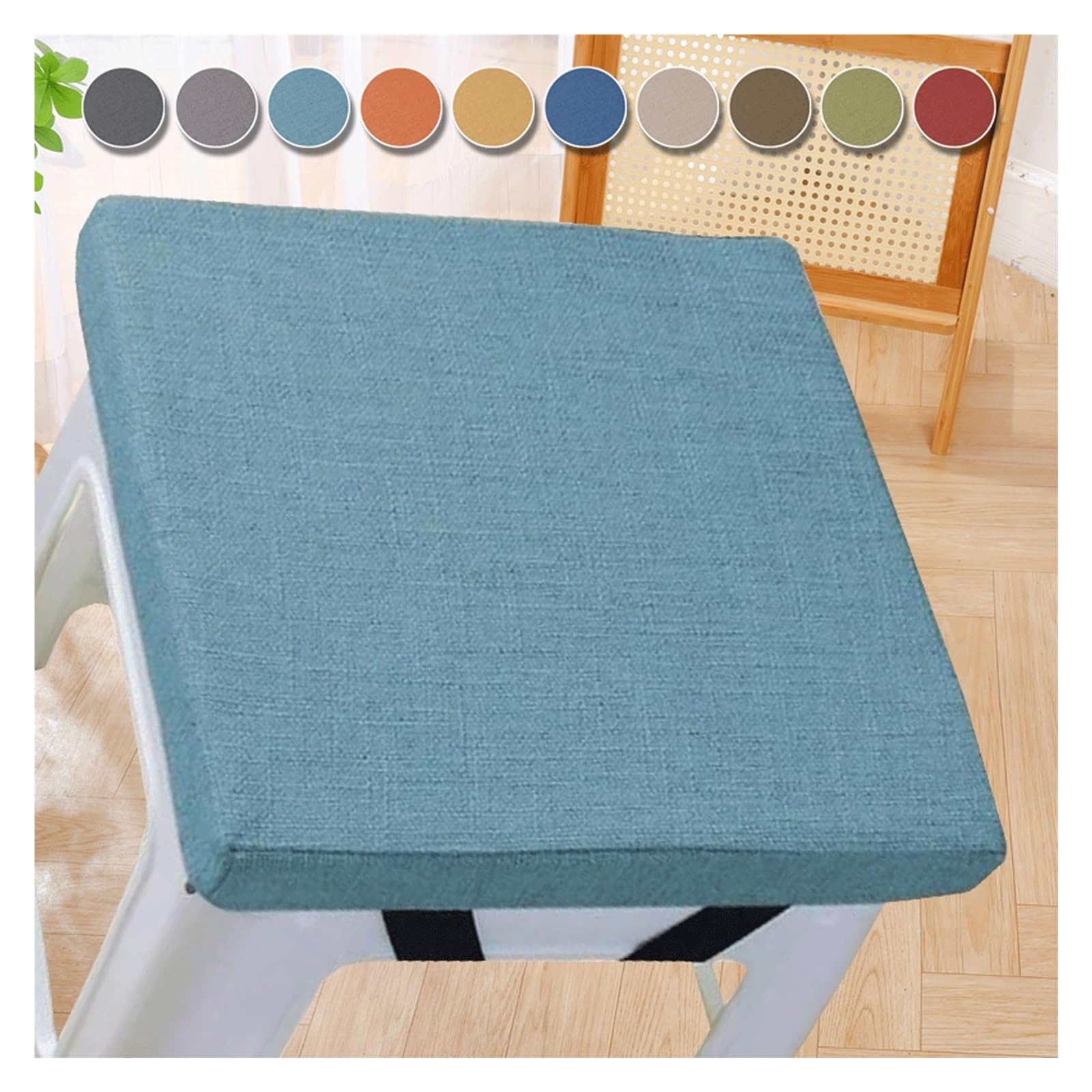 MCNDSI Chair Pads for Dining Chairs with Ties Seat Cushions for Kitchen Chairs Dining Room Chair Cushions Non Slip Washable Chair Cushion Pads(E,8x12x3.1inch)