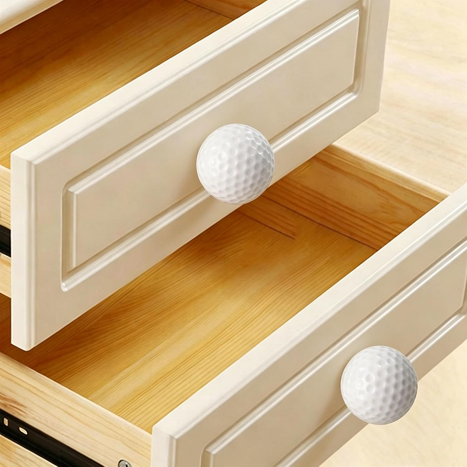 Golf Ball Dresser Knobs, [6 Pack] Ball Decorative Cabinet Knobs, Sport Knobs for Kids Boys Dresser Drawer/Cabinet/Door