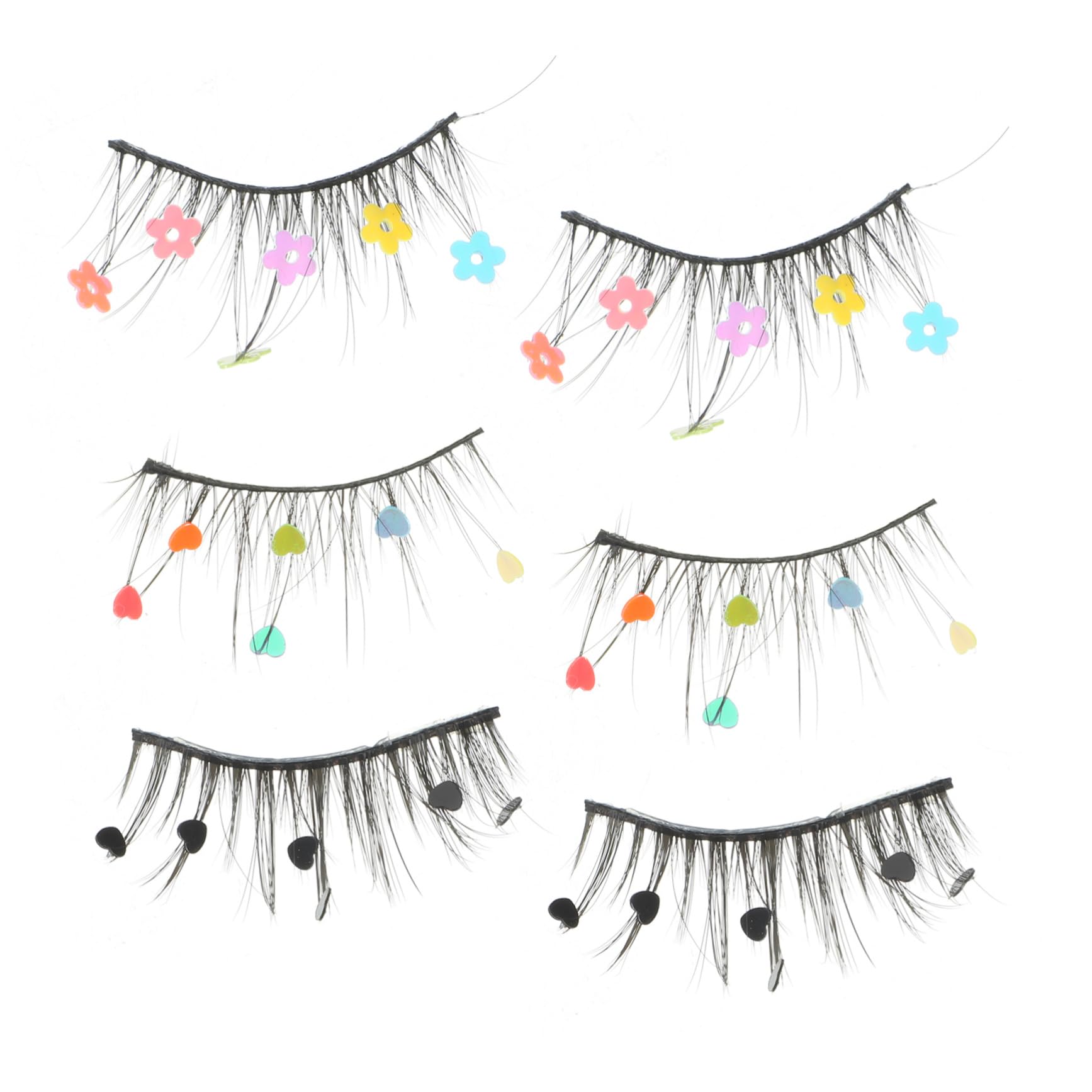 Beavorty 15paare Kreative Falsche Wimpern Mit Glitzer Und Herzform Kosmetische Wimpern Für Partys Hochzeiten Und Fotoshootings Leicht Und Einfach Zu Tragen