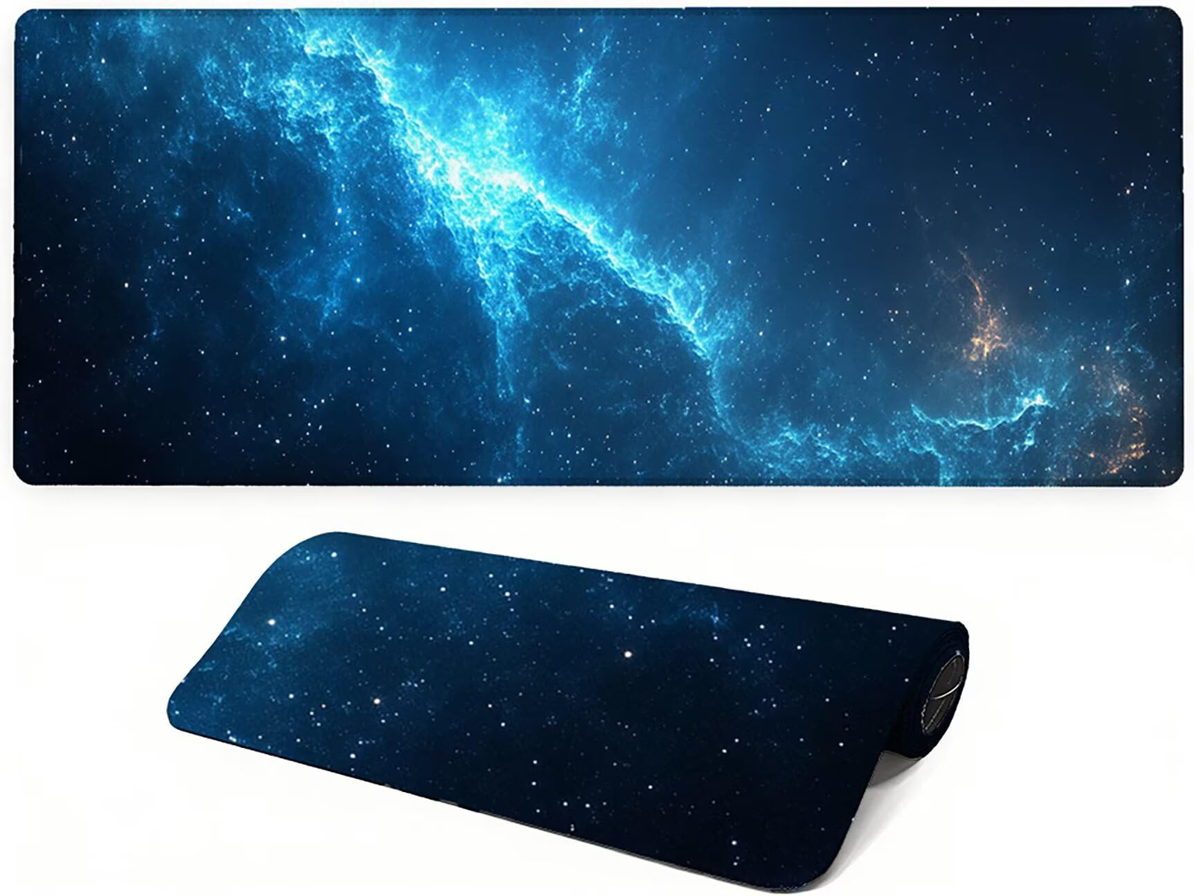 Podkładka pod mysz Lejnlnng XXL - 120x60cm - gwiaździste niebo duża podkładka pod mysz dla graczy, niebieska XL antypoślizgowa gumowa mata na biurko, wodoodporna mysz o wysokiej precyzji i szybkości
