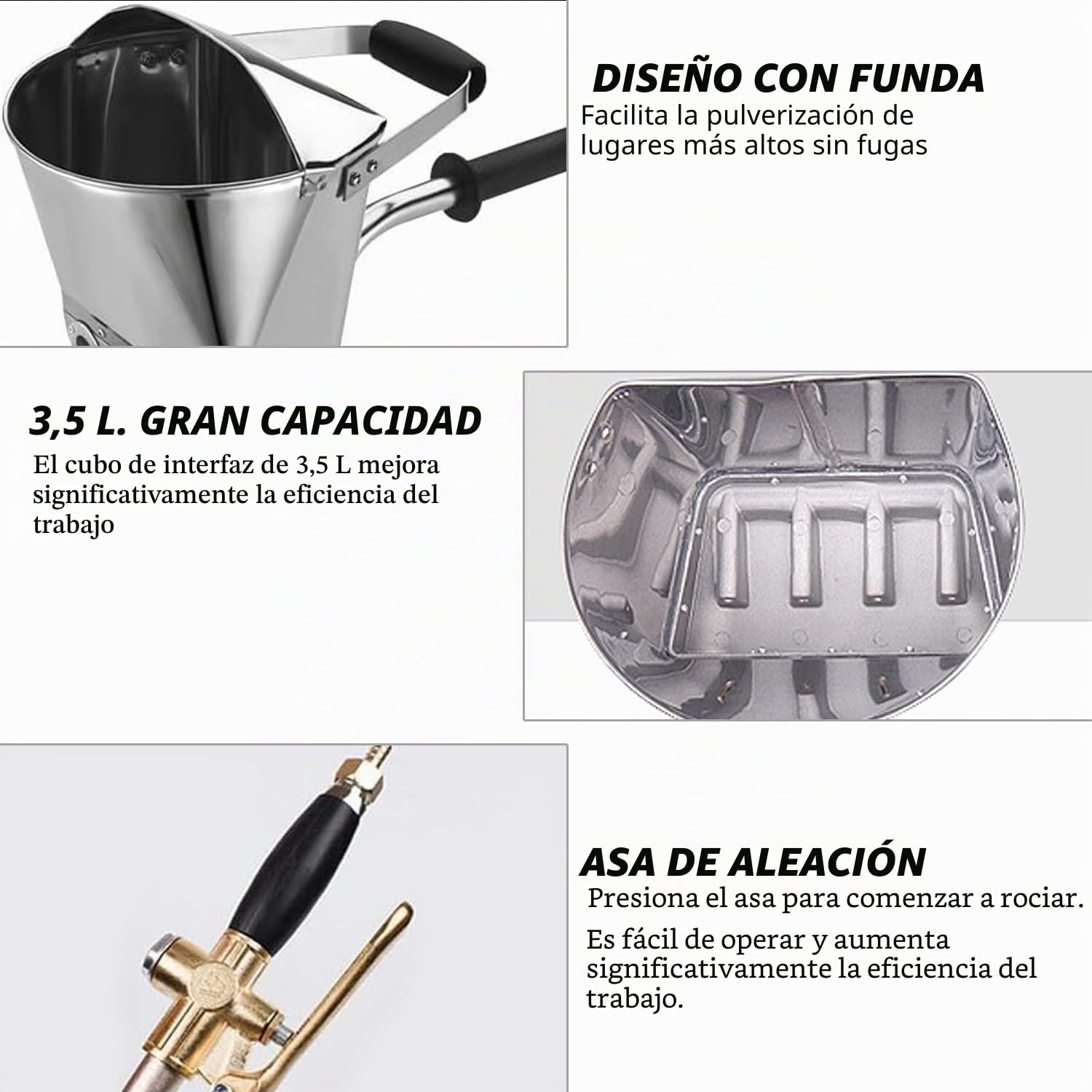 Pistola pulverizadora de 4 chorros, 3,5 L, mortero neumático de cemento Hopper para lechada, pistola de cemento, máquina de enyesado, para paredes y techos, herramienta de pintura
