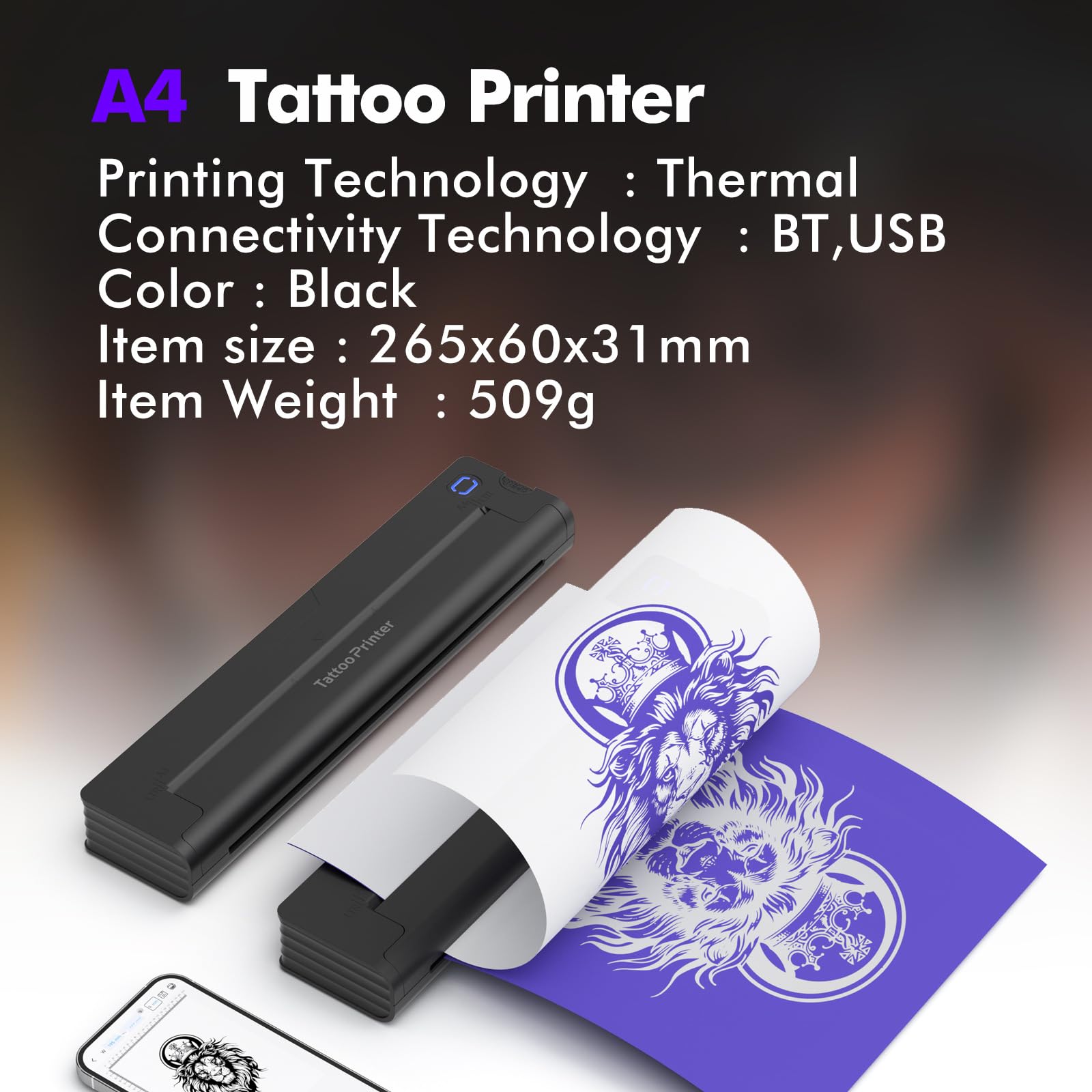 SWZEC Korons - Impresora de Tatuajes