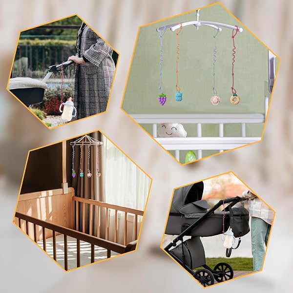 Hadnves Lot de 5 sangles de sécurité en silicone pour jouets, gobelets, sangles réglables pour poussette, chaise haute, siège auto, porte-bébé, chaise haute - 5