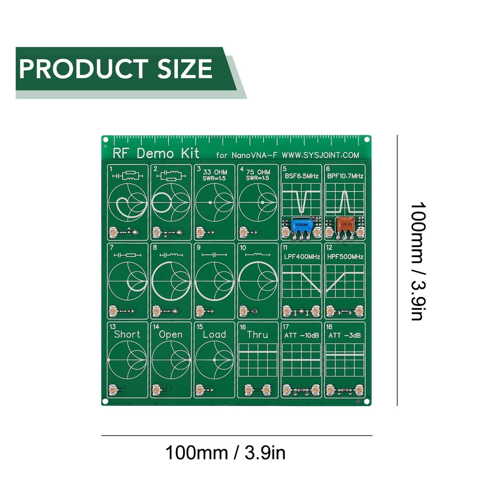 Analizator widma, Vector Network Analyzer, RF Zestaw demonstracyjny VNA Atteneuator filtra płyty testowej dla VNA-f Analizator sieci DIY PCB Moduł