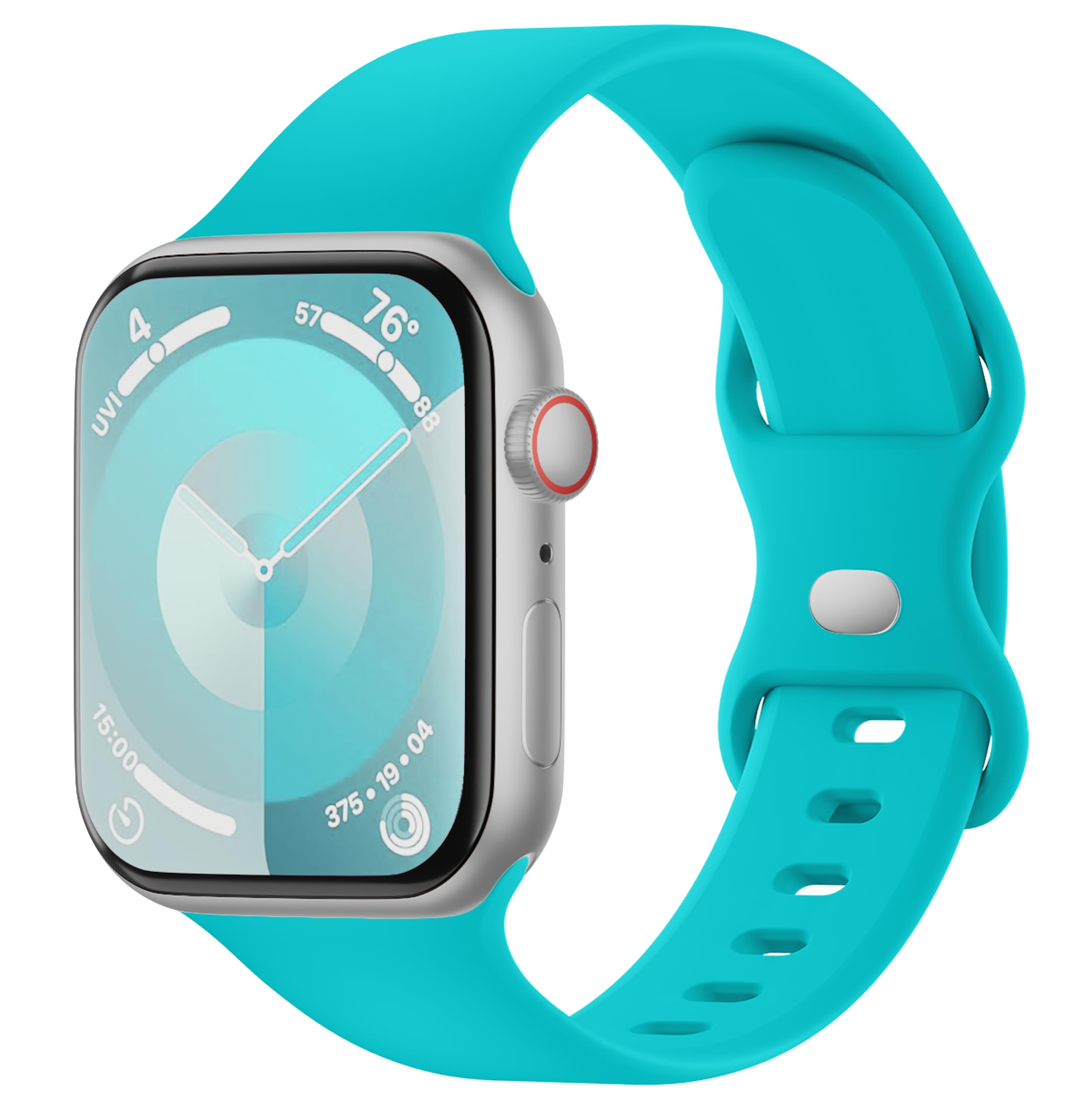 Sycamond Silicone Band Compatible with Apple Watch 41mm 38mm 40mm 46mm 45mm 42mm 44mm, Replacement Sport Strap Wristband for iWatch Series SE 10 9 8 7 6 5 4 3 Ultra 2 1 Women Men