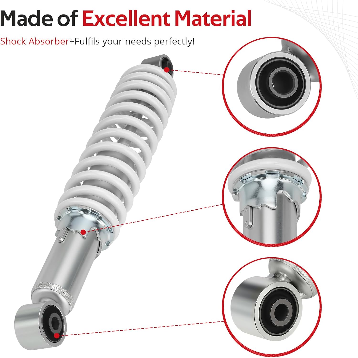 JAVIK White Left & Right Front Shock Absorber For Yamaha Blaster 200 YFS200 1988-2006 O.E.M# 2XJ-23350-20-36 2XJ-23350-00-36