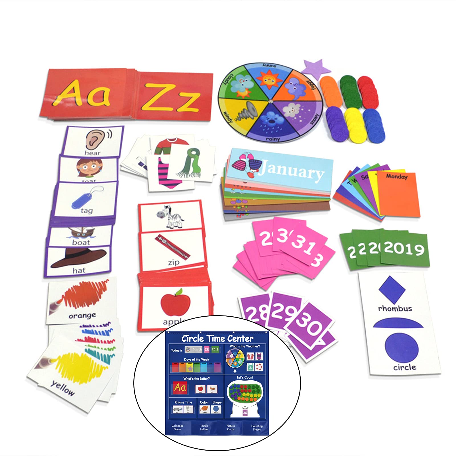 Colcolo Circle Time Center Pocket Chart Educational Preschool