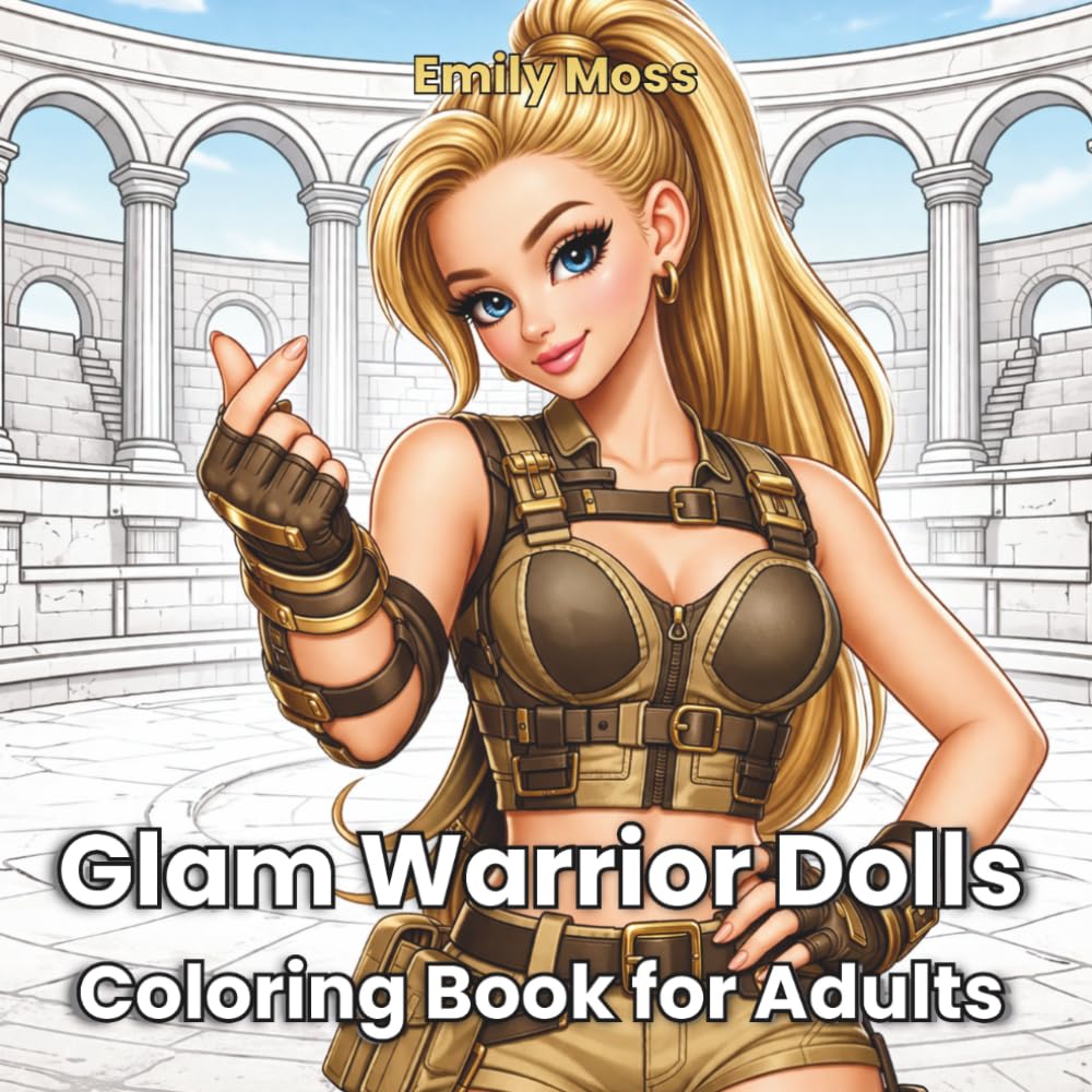 Glam Warrior Dolls Coloring Book for Adults: Beautiful & Strong Girls for Relaxation and Stress Relief (Glam Dolls Collection)