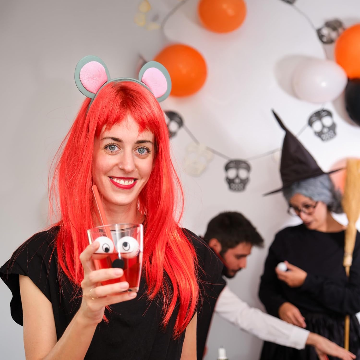 Mouse Ears Headband for Kids and Adults – Gray and Pink Plush Animal Costume Headband for Halloween, Birthday Parties, School Dress-Up Days, and Cosplay Accessories - Image 7