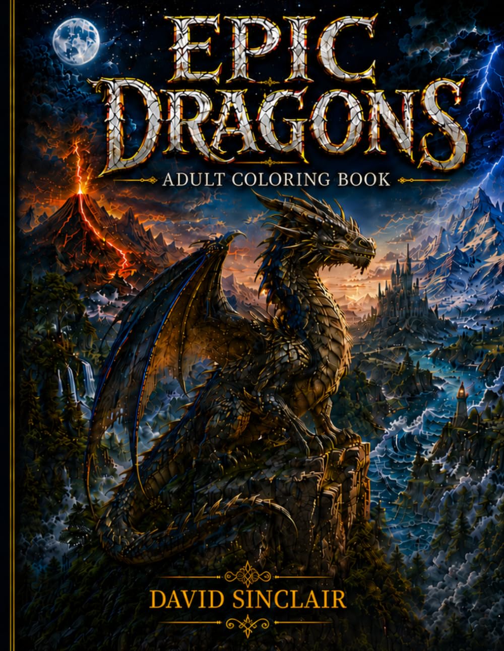 Epic Dragons Coloring Book: 40 Fantasy Dragons to Color