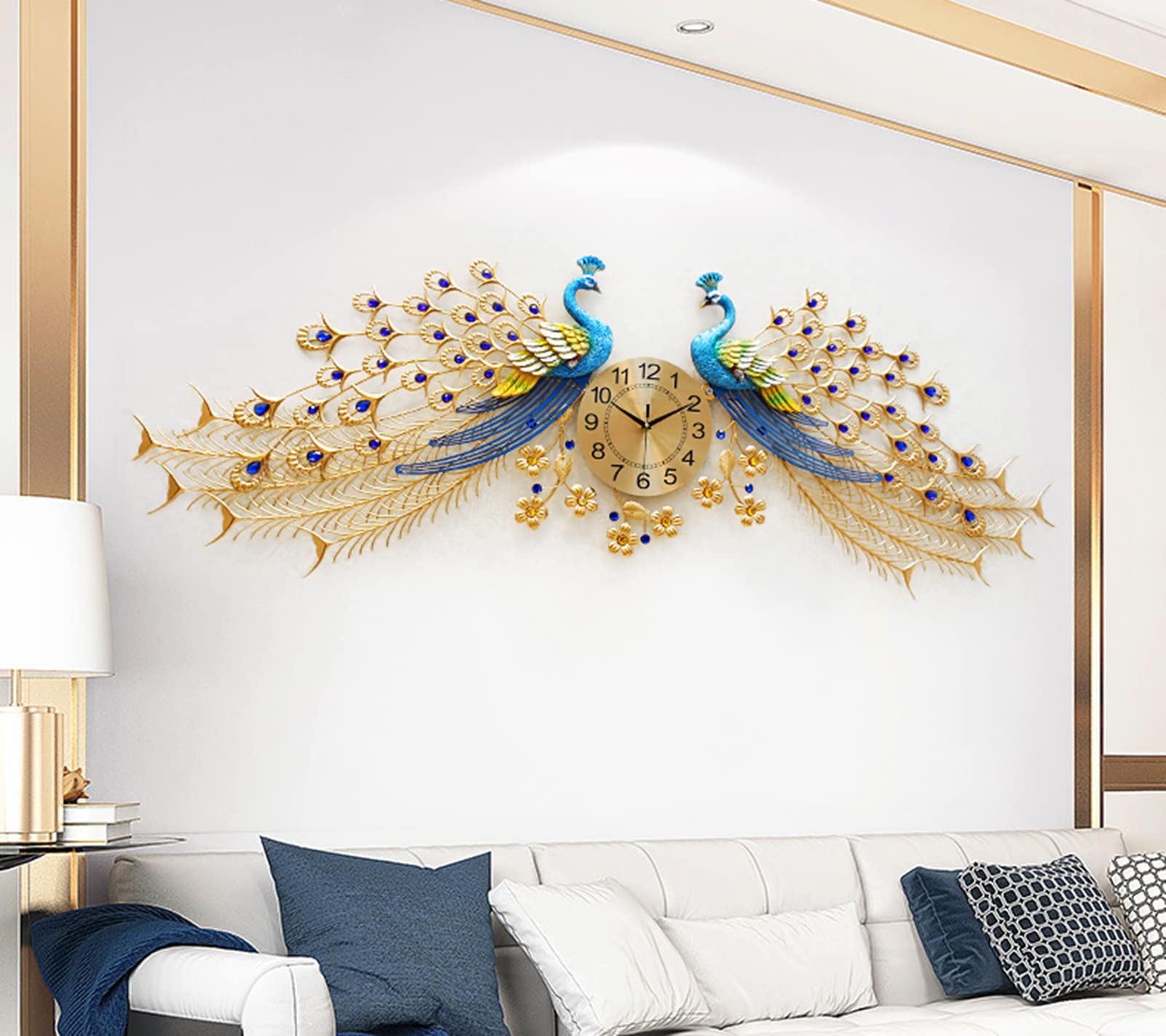 MYUYEE Metal Clock, Living Room Wall Clock, Wall ation Silent Clock