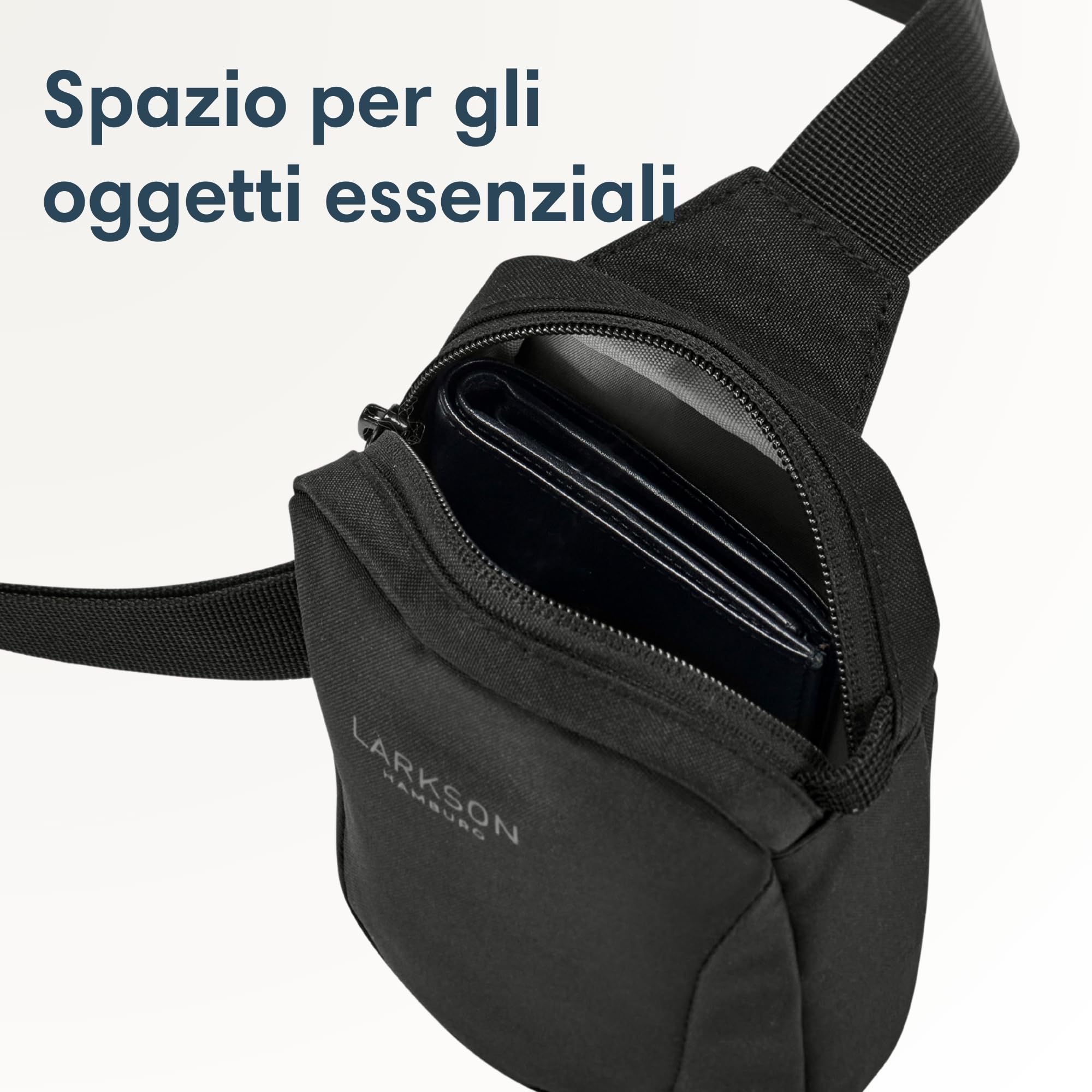 LARKSON Borsa a Tracolla Monospalla Donna Uomo - Nils - Chest Bag per Festival, Escursionismo, Viaggio, Città - Scompartimento Antifurto per Cellulare, Chiavi, Portafoglio - Idrorepellente