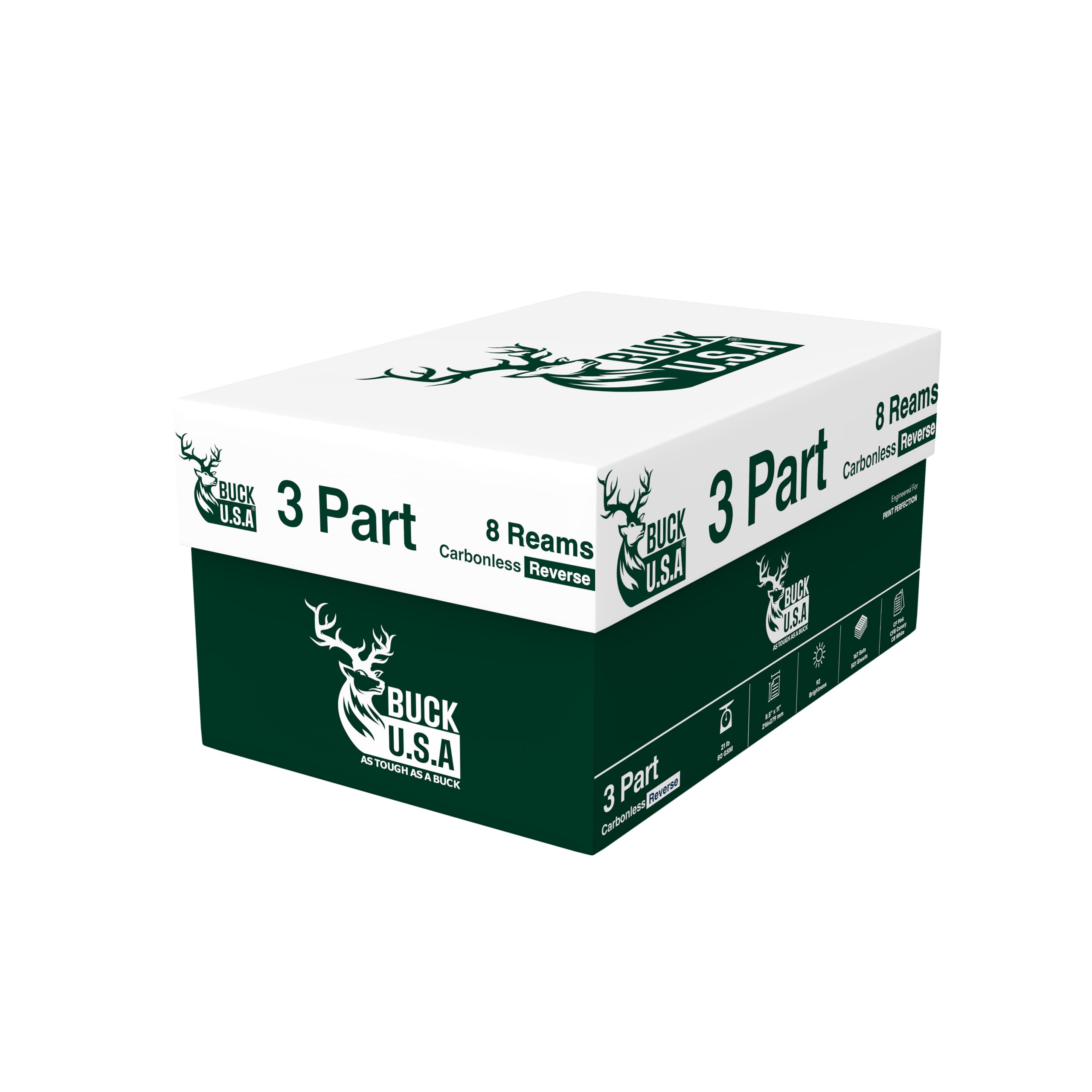 3 Part Reverse Carbonless NCR Paper (5900), 8 Reams, 8.5" x 11" Collated Paper, 1336 Sets, 4008 Sheets, 92 Bright, CF Pink/CFB Canary/CB White - Ideal