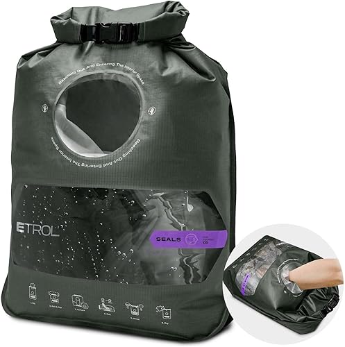 ETROL Bolsa de lavado portátil, lavadora manual ligera para viajes, camping, lavandería, ropa de bebé, no eléctrica, con salida de agua inferior y