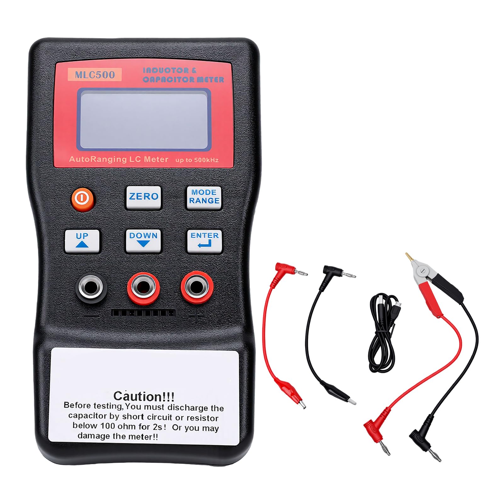 Cyfrowy Tester Kondensatorów, 1 PF do 100 MF 1 UH do 100 H Miernik Indukcyjności Pojemnościowej z Automatycznym Zakresem, Wyświetlaczem LCD 128x64 i Oprogramowaniem Komputerowym,