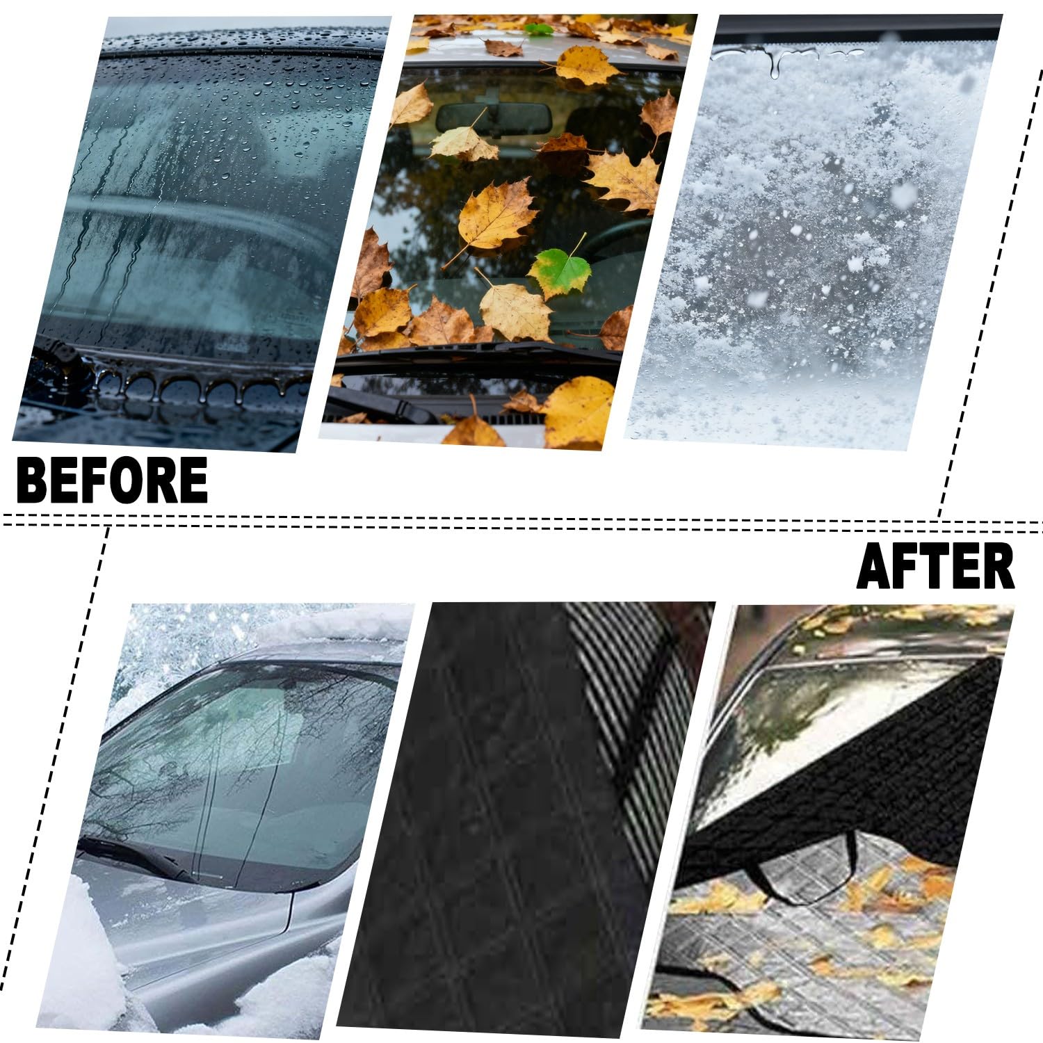 Frontscheibenabdeckung Auto Winter für Ford F-150 Regular Cab 1991-2008 Pick-up, Kratzfes Beständig Und Reißfest Frostabdeckung Suto Abdeckung Winter, Faltbar