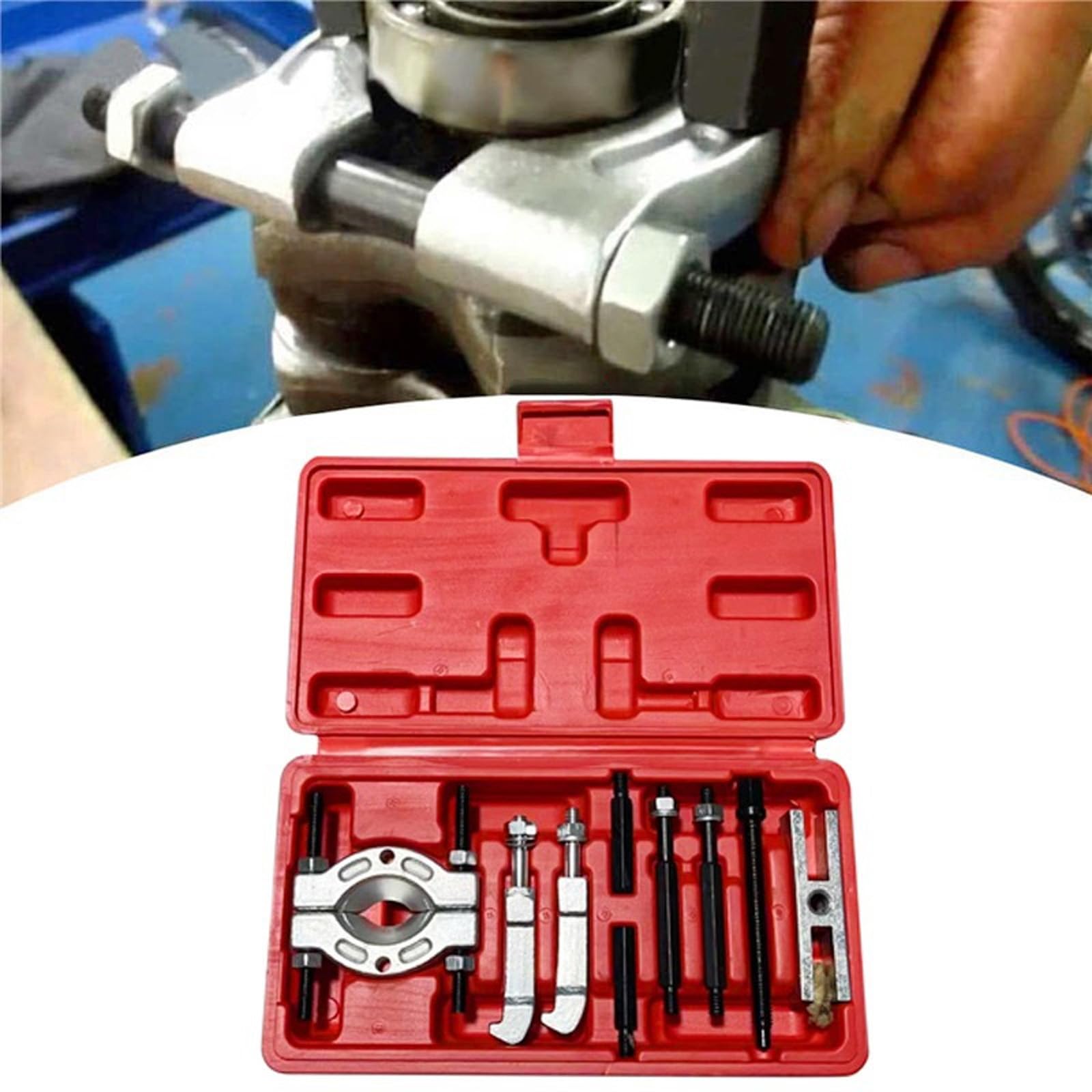 Heavy Duties - Set di 9 attrezzi in metallo, soluzione sicura per riparazioni domestiche, essenziale per officina, con organizer per riporre oggetti