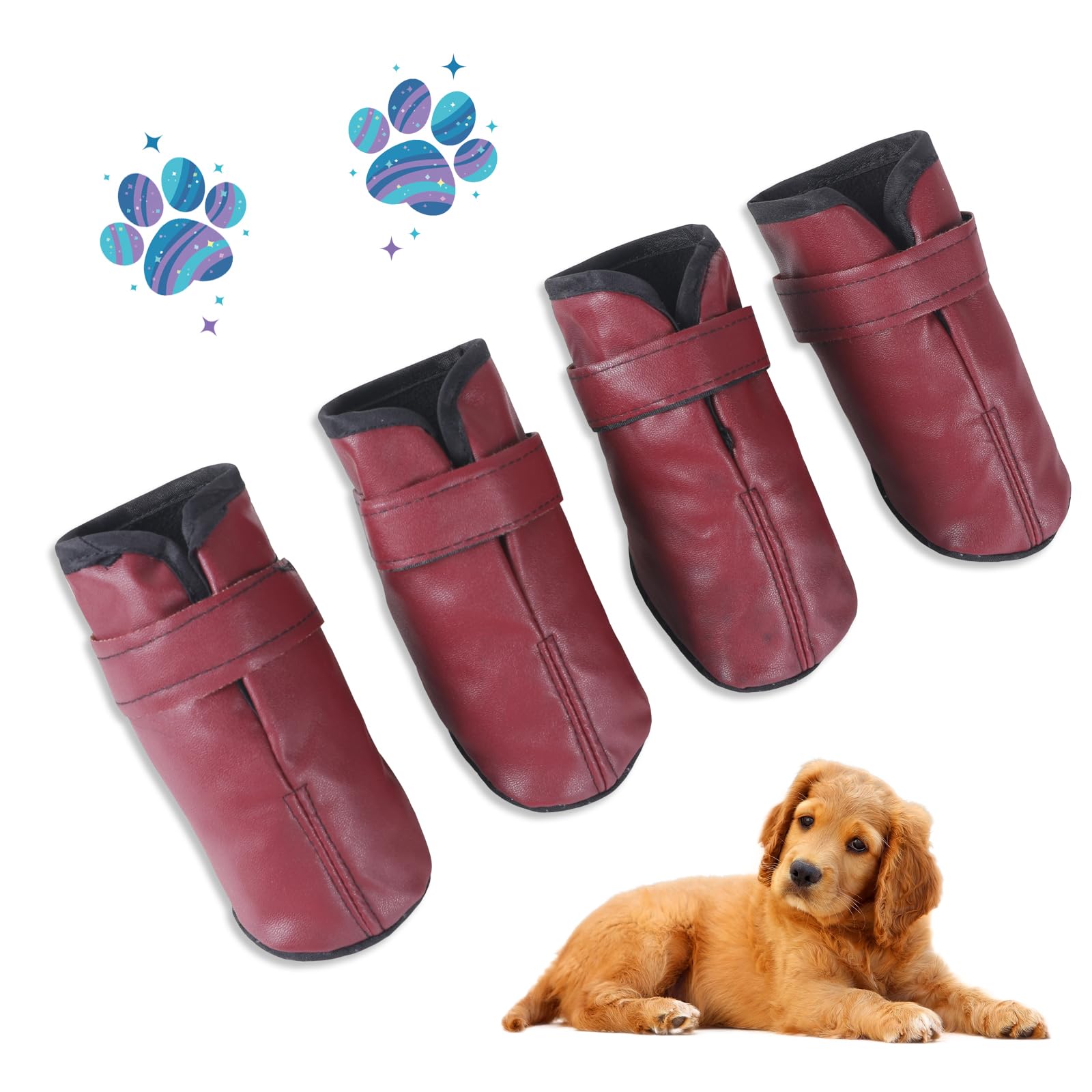 Xqidian Dog Shoes for Large Dogs, Medium Dog Boots & Paw Protectors for Hardwood Floors, Outdoor Dog Booties for Hot Pavement Winter Snow Hiking with Rugged Anti-Slip Sole and Waterproof Pet Clothing