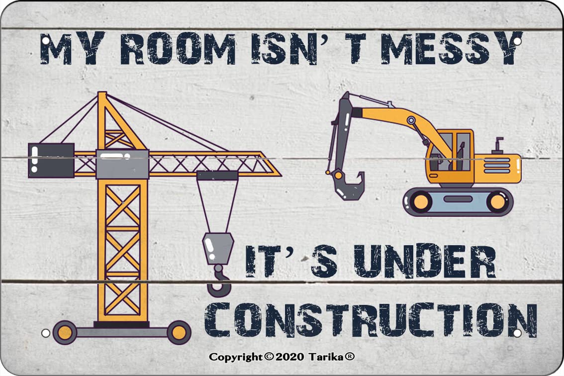 Kwqdozf As Pic 18 8X12 Inch My Room Isn't Messy It's Under Construction Tin Vintage Look Deco