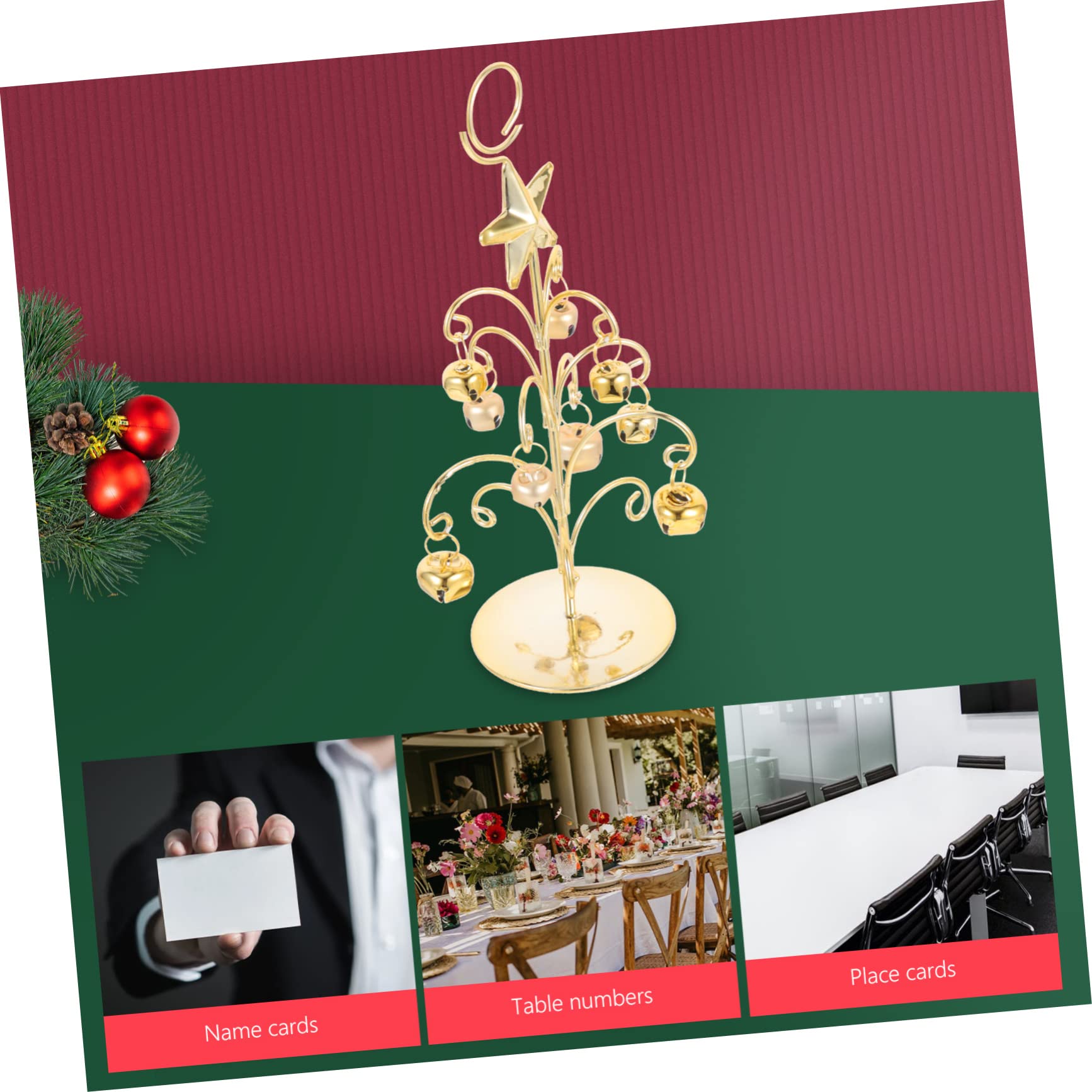 Alipis 5 Pz Porta biglietti natalizi segnaposto segnaposti clip numero tavola di natale fermagli per foto clip ospite carte cartelli matrimonio clip numero di tavolo porta appunti