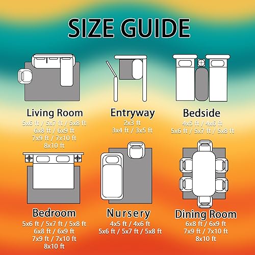 Miniatura 7 de Alfombras de los años 70 para dormitorio, alfombras de área de 5 x 7, alfombra retro de los años 70, alfombra de onda abstracta vintage para sala de