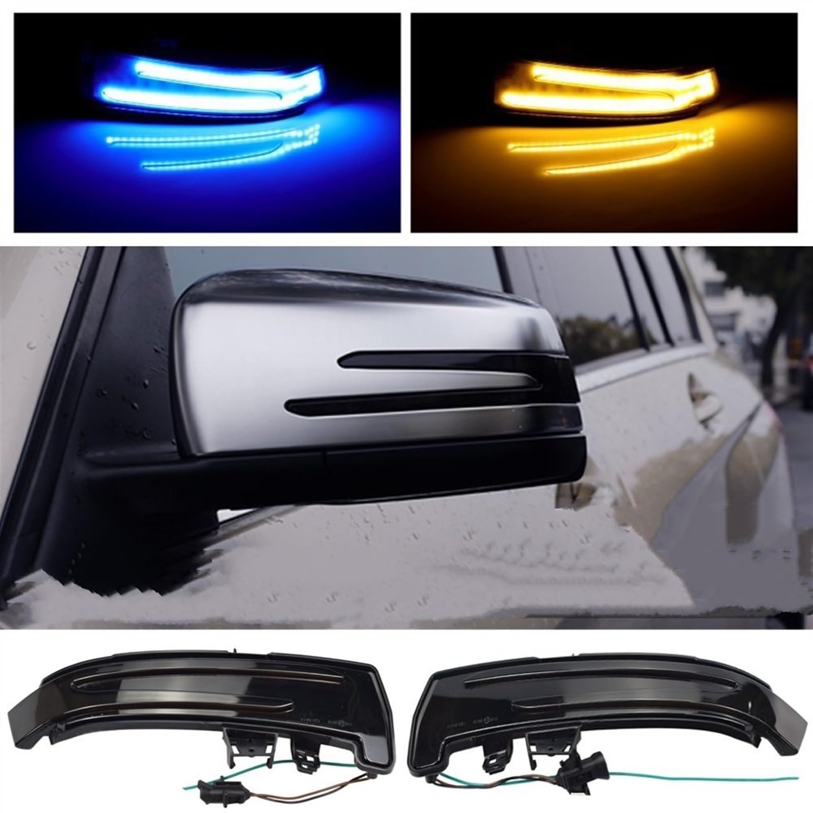 Indicatore Direzione Compatibile con Mercedes per Benz per A B C E S CLA GLA CLS Class W176 W246 W204 W212 C117 X156 2007-2017 Auto Lampeggiante Indicatore di Direzione Indicatore Luminoso(2)