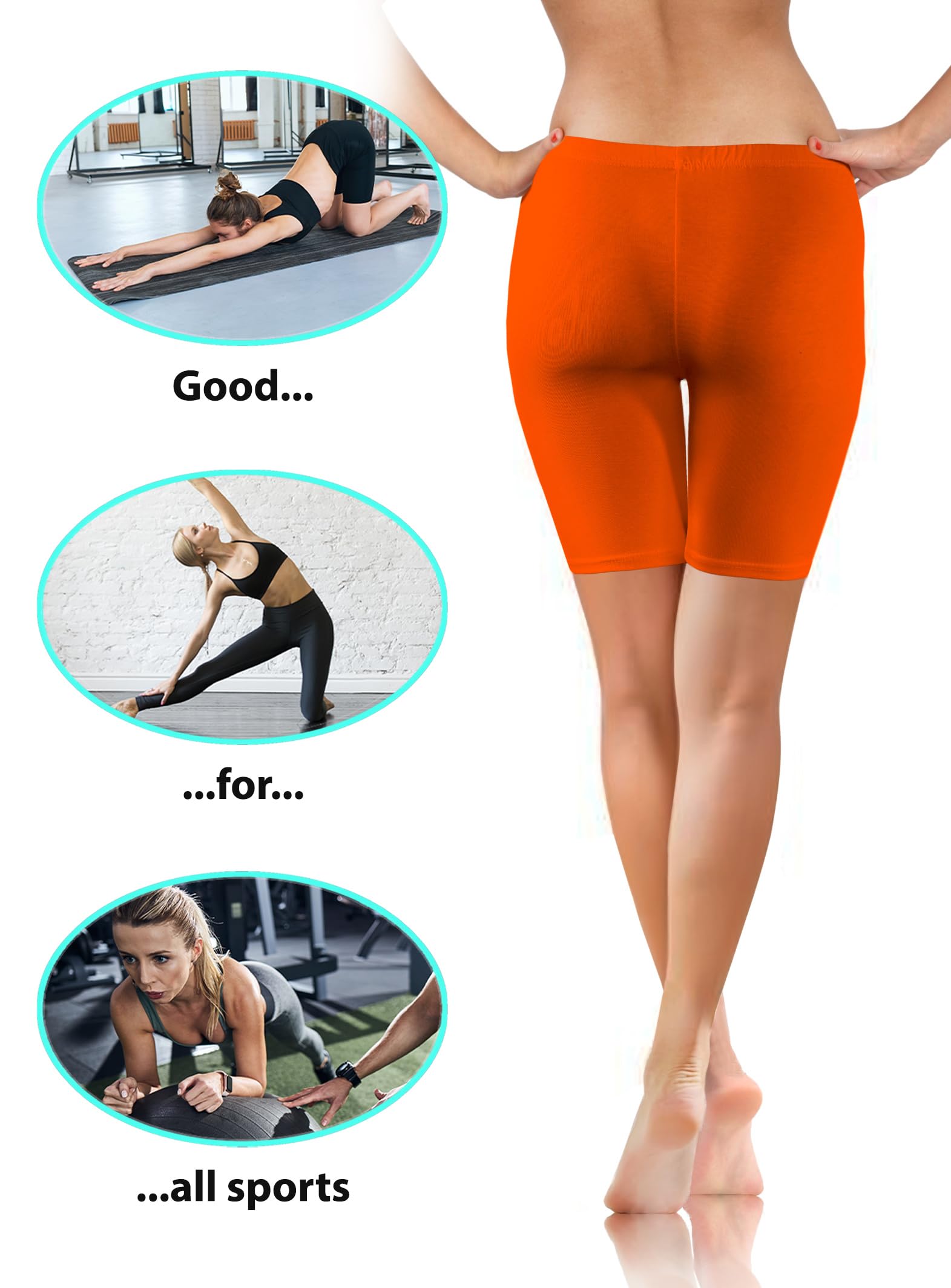 sesto senso Damen Kurze Leggings Baumwolle Mädchen Fahrradhose Sportshorts Bunte