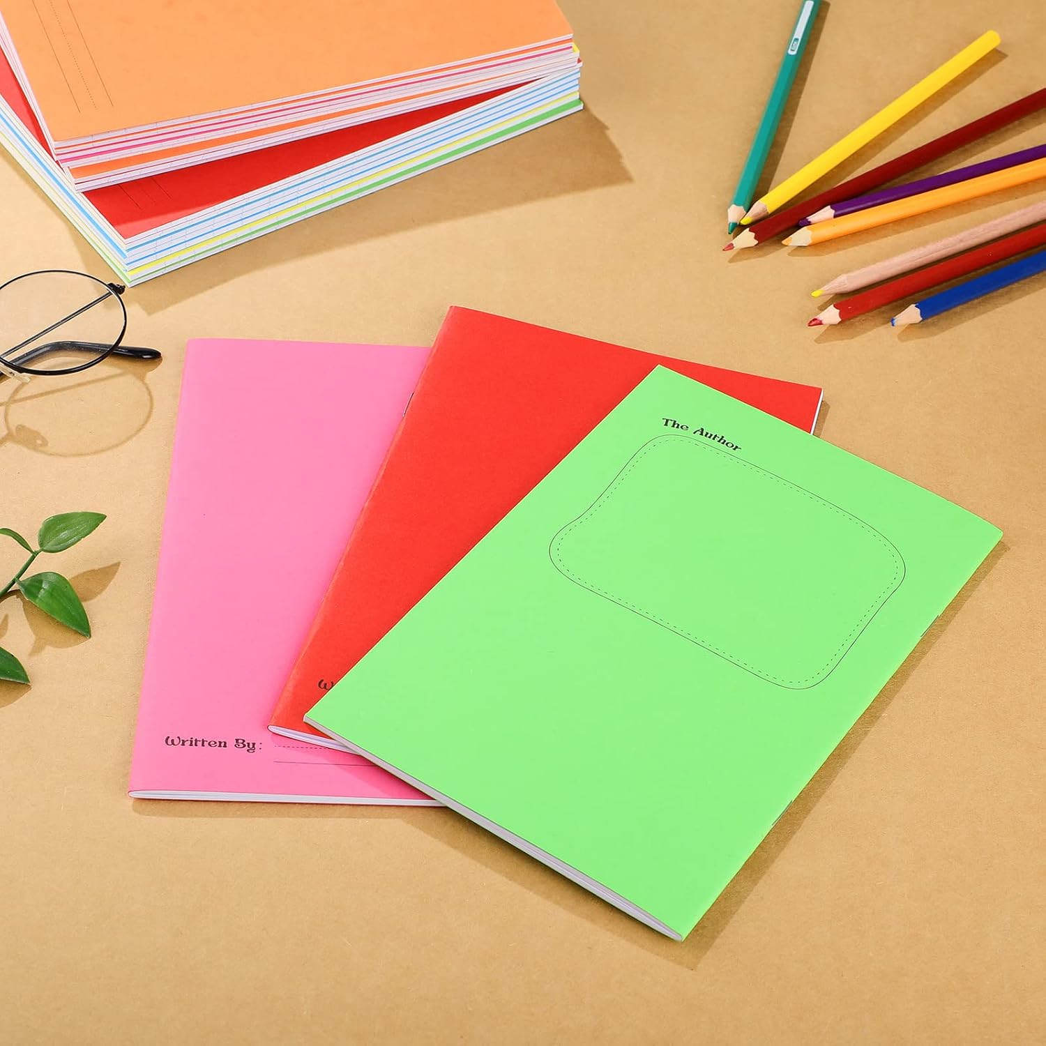 Geyee Blank Books for Kids to Write Stories Colorful Lined Blank Notebooks for Kids Blank Paperback Books for Journaling Sketching Writing Drawing Arts Crafts 5.5 x 8.3 Inch 24 Pages 6 Color(54 Pcs)