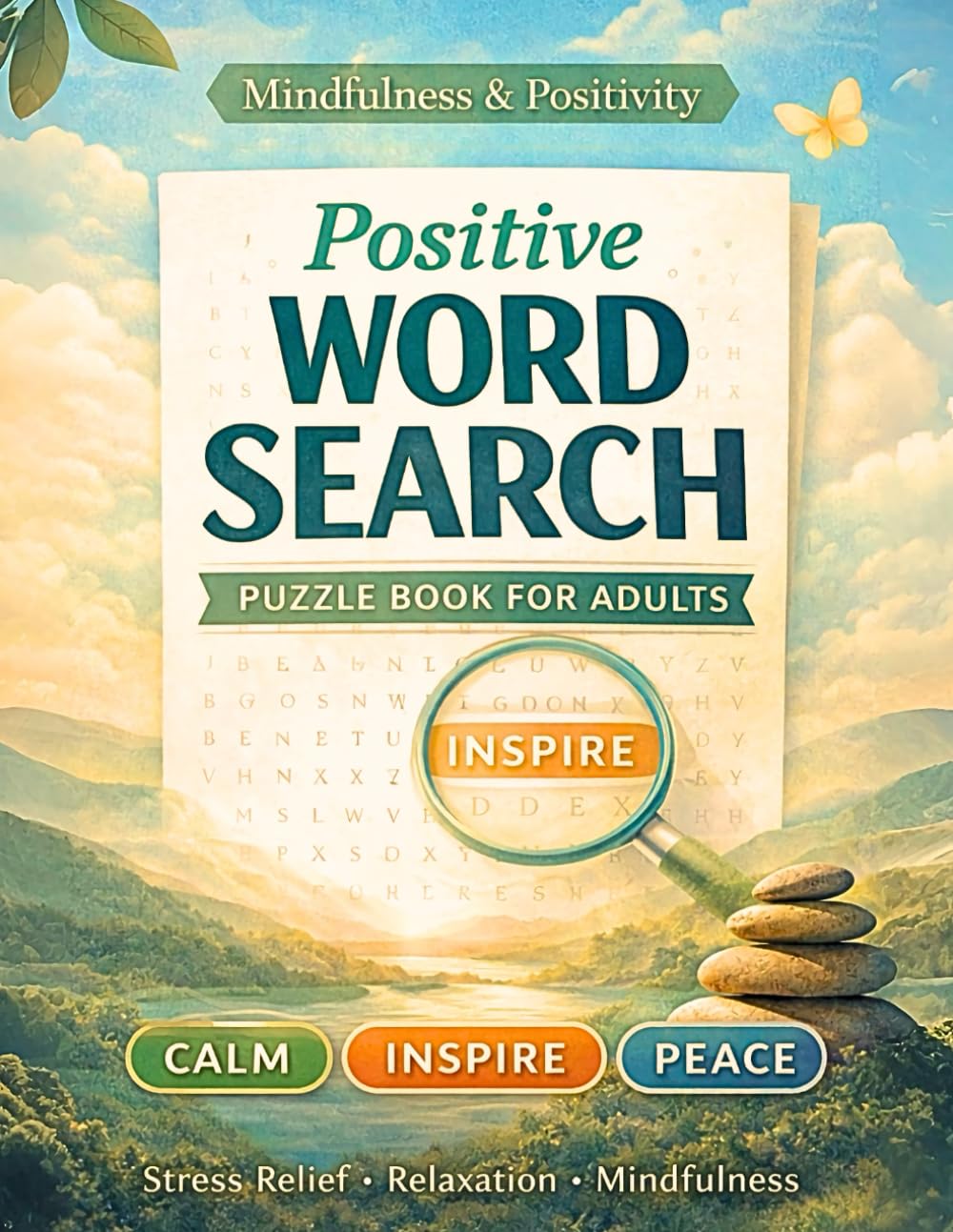 Mindfulness & Positivity Word Search Puzzle Book: Positive Vibes and Affirmations, Large Print Word Search for Adults
