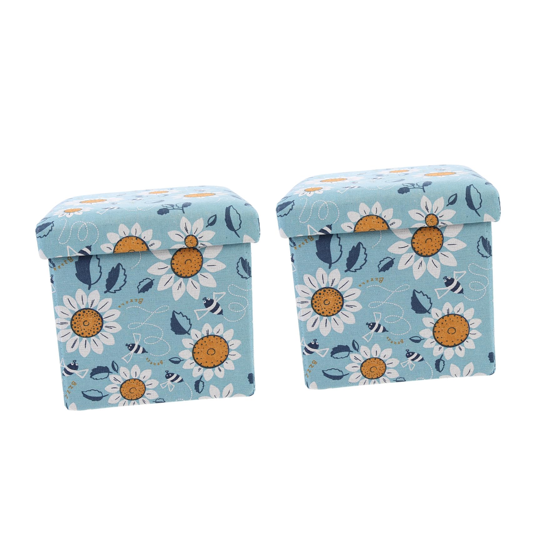 Tabourets de rangement pliables en coton Cabilock pour ranger la chambre