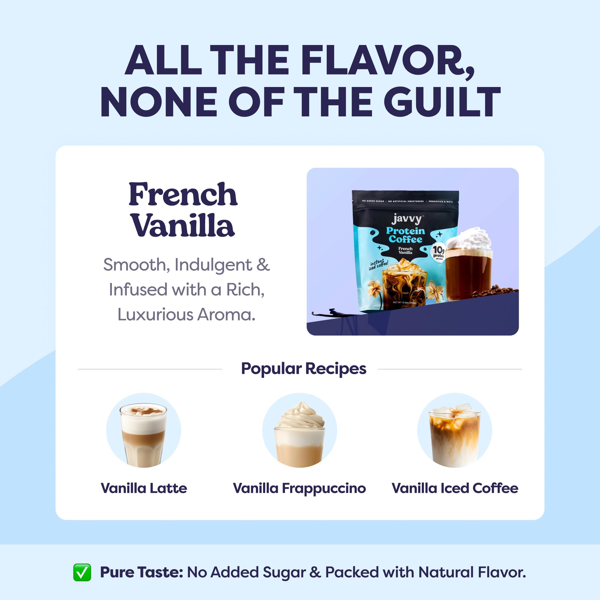 French Vanilla Protein Iced Coffee - Premium Whey Protein Instant Iced Coffees - 100 Natural Cold Brew - — view 9