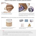 Dahey Small Cotton Rope Plant Basket Woven Plant Coiled Basket for Up to 7" Planter, Decorative Flower Pot Cover Closet Storage Bin Table Desk Organizer for Home Decor, Beige