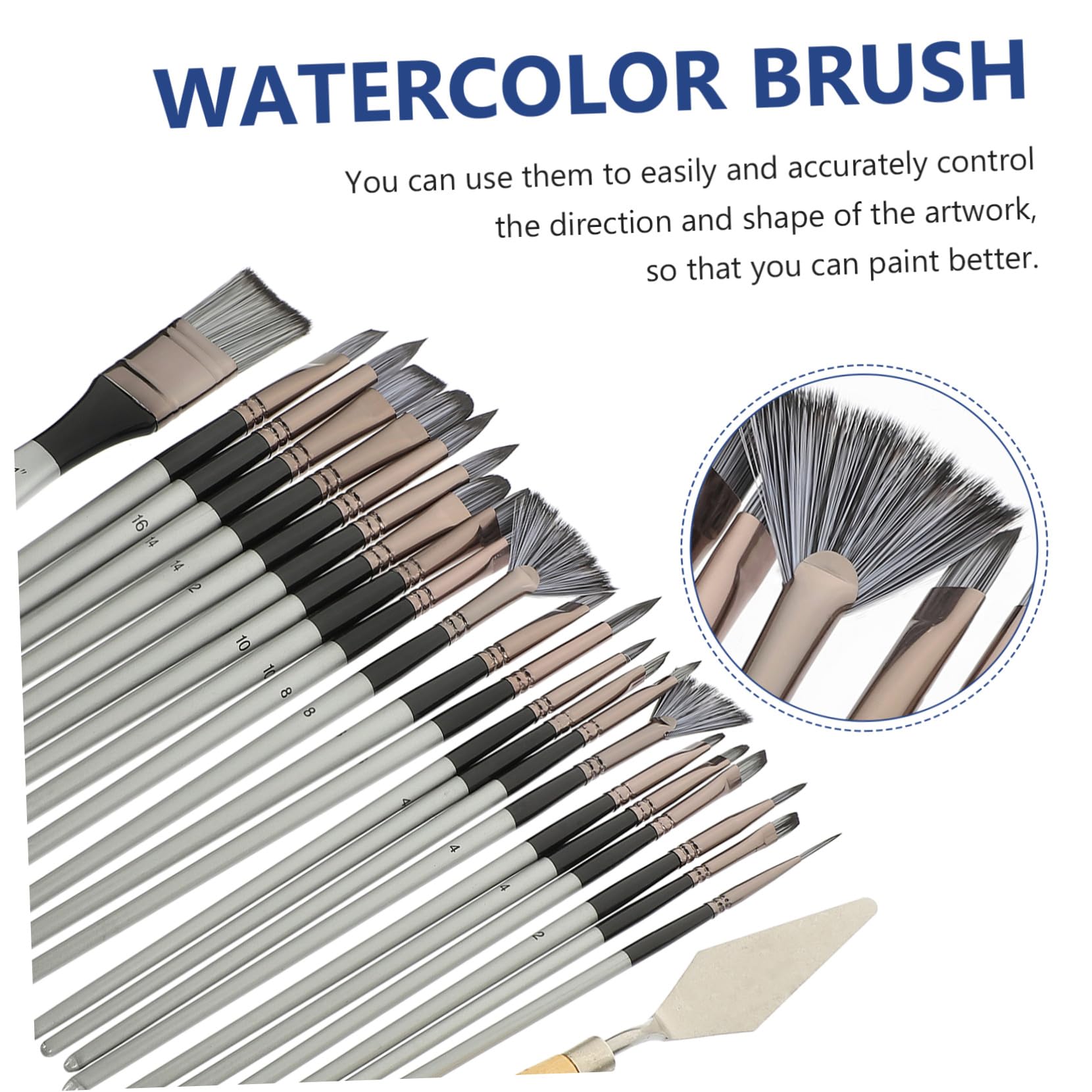 Pinceles Profesional Cerdas Nylon para Óleo Acrílico Gouache Principiantes