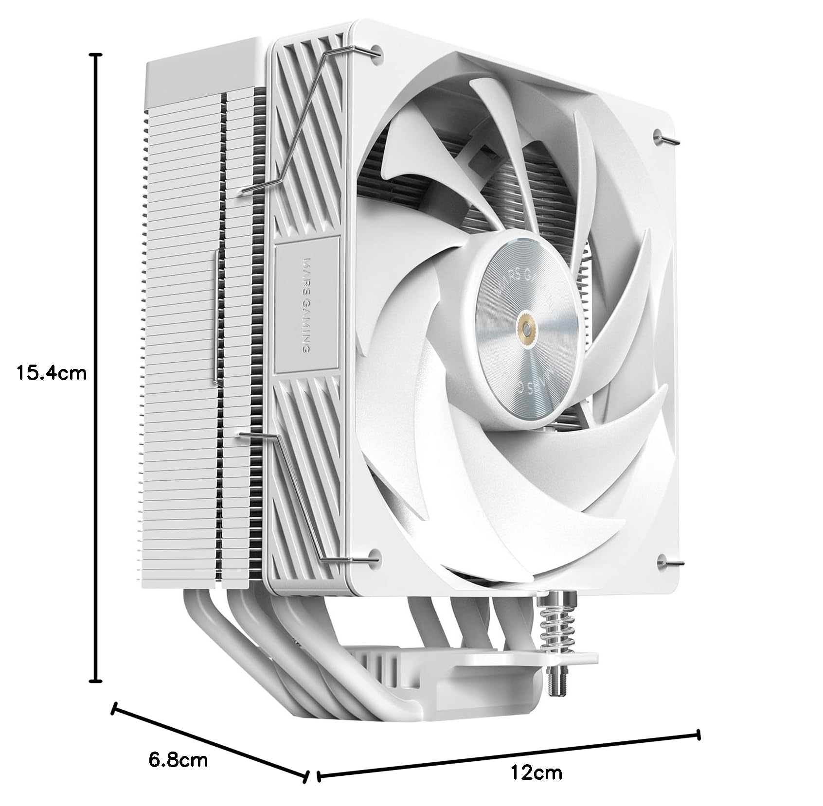 Mars Gaming MCPU-X5, Dissipatore CPU 280W TDP, 5x Heatpipes HCT Nuova Generazione, Ventola PWM SI Extreme-Silent 120mm, Nucleo in Rame Iperbilanciato, Compatibilità Universale Intel e AMD, Bianco