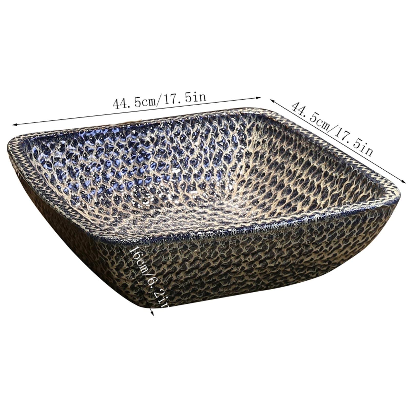 Umywalka wpuszczana do łazienki Retro Stone Bathern Sink Artystyczne zlew nad licznik kwadratowy porcelanowy blat miska zlewozmywak Umywalki łazienkowe(A)