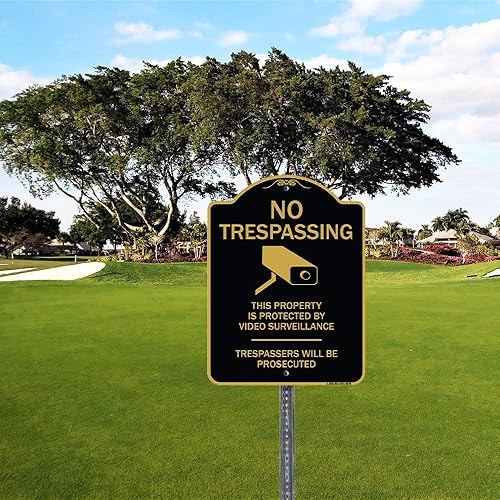 Miniatura 3 de SignMission Letrero de la serie Designer  Welcome Guest Parking negro y dorado de 18 x 24 pulgadas, letrero arquitectónico de aluminio de calibre