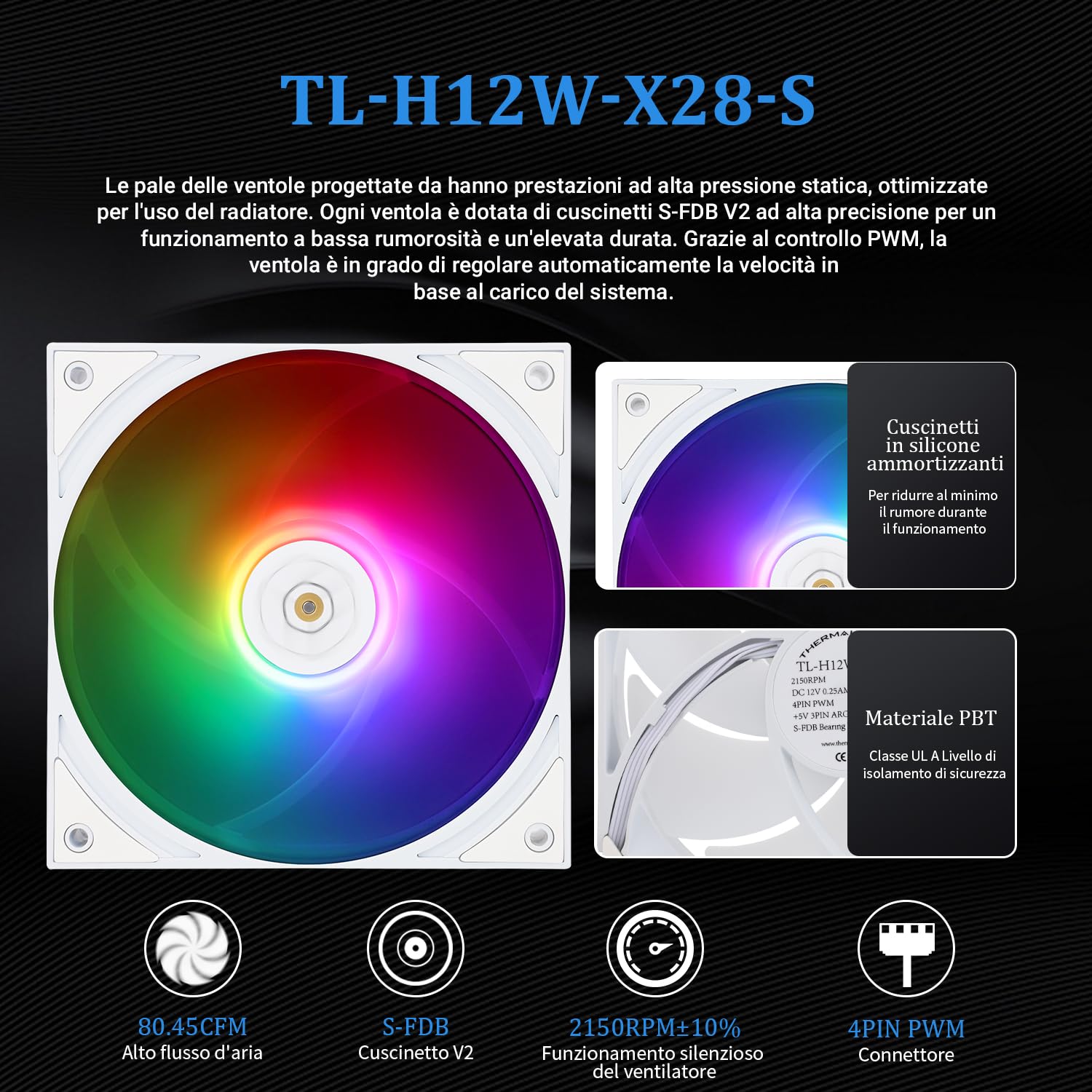 TR Grand Vision 240 ARGB Enfriador líquido para procesador todo en uno blanco, pantalla LCD IPS con resolución 480 x 480, para AM4/AM5/LGA1851/1700, pantalla LCD de 3,4 pulgadas absorbente imanes para