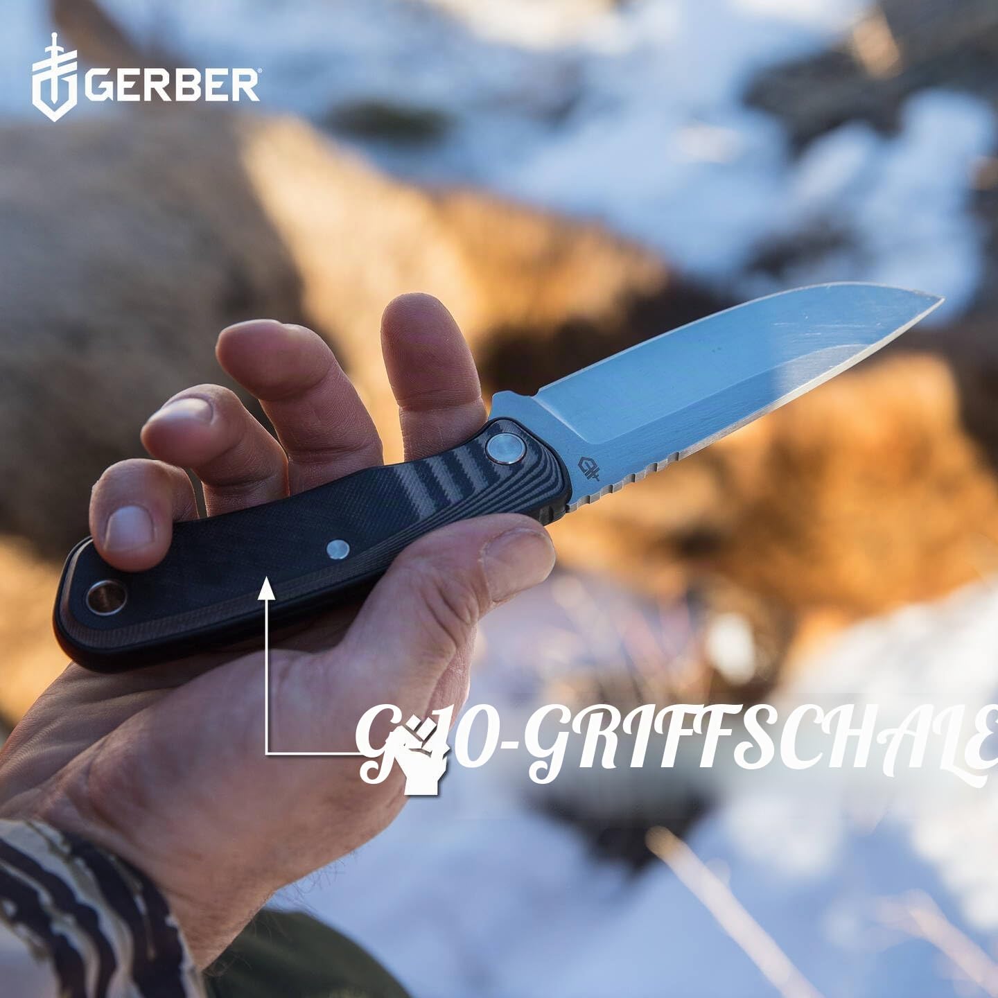 Gerber Survival-Messer mit Holster, Downwind Fixed DP, Klingenlänge: 10,8 cm, G10/7Cr17MoV, Schwarz, 30-001817