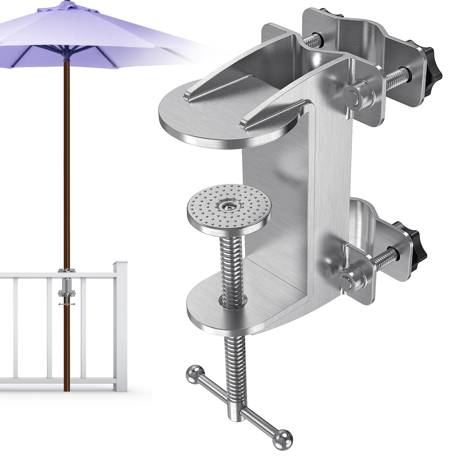 BeneLabel Pince Parasol Balcon Pied Parasols Fixe Terrasse/5.5cm Pôle