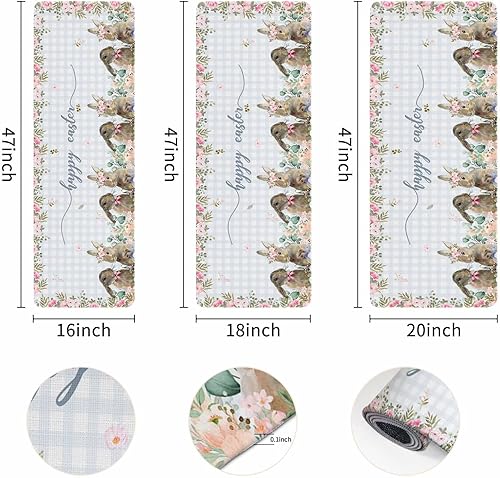 Vista 192 de Tapete de Feliz Navidad, tapete antideslizante para puerta delantera, baño, cocina, dormitorio, patio, entrada, 16 x 24 pulgadas, rojo, negro y verde