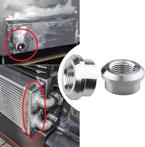 Miniatura 2 de 2 piezas de aluminio 38 NPT hembra con tapón de soldadura, accesorio de tanque de combustible soldable NPT de 38 pulgadas, natural